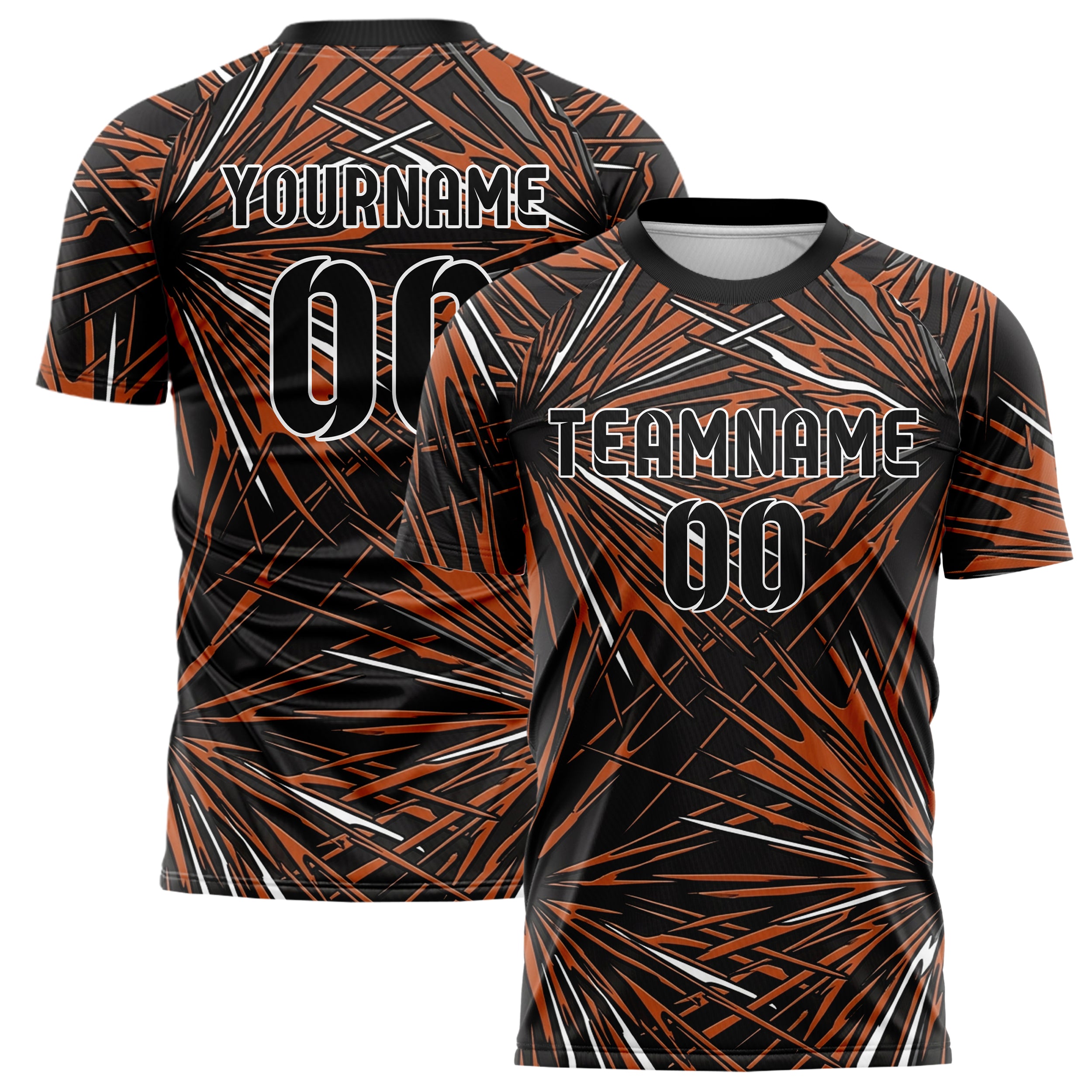 Black Orange White Gunmetal Heat Haze Burnout Custom Soccer Jersey