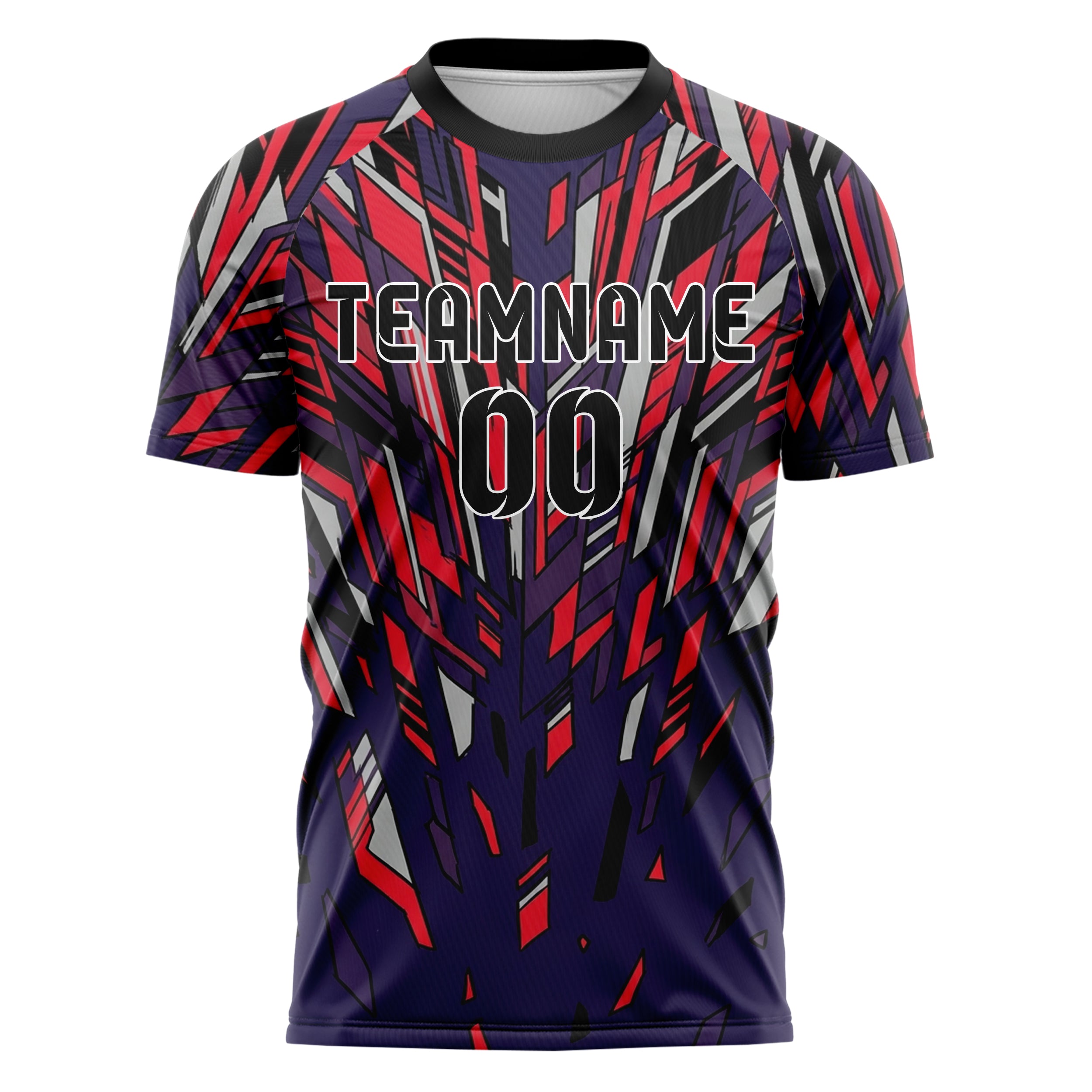 Midnight Purple Red Silver Black Endurance Livery Blocks Custom Soccer Jersey