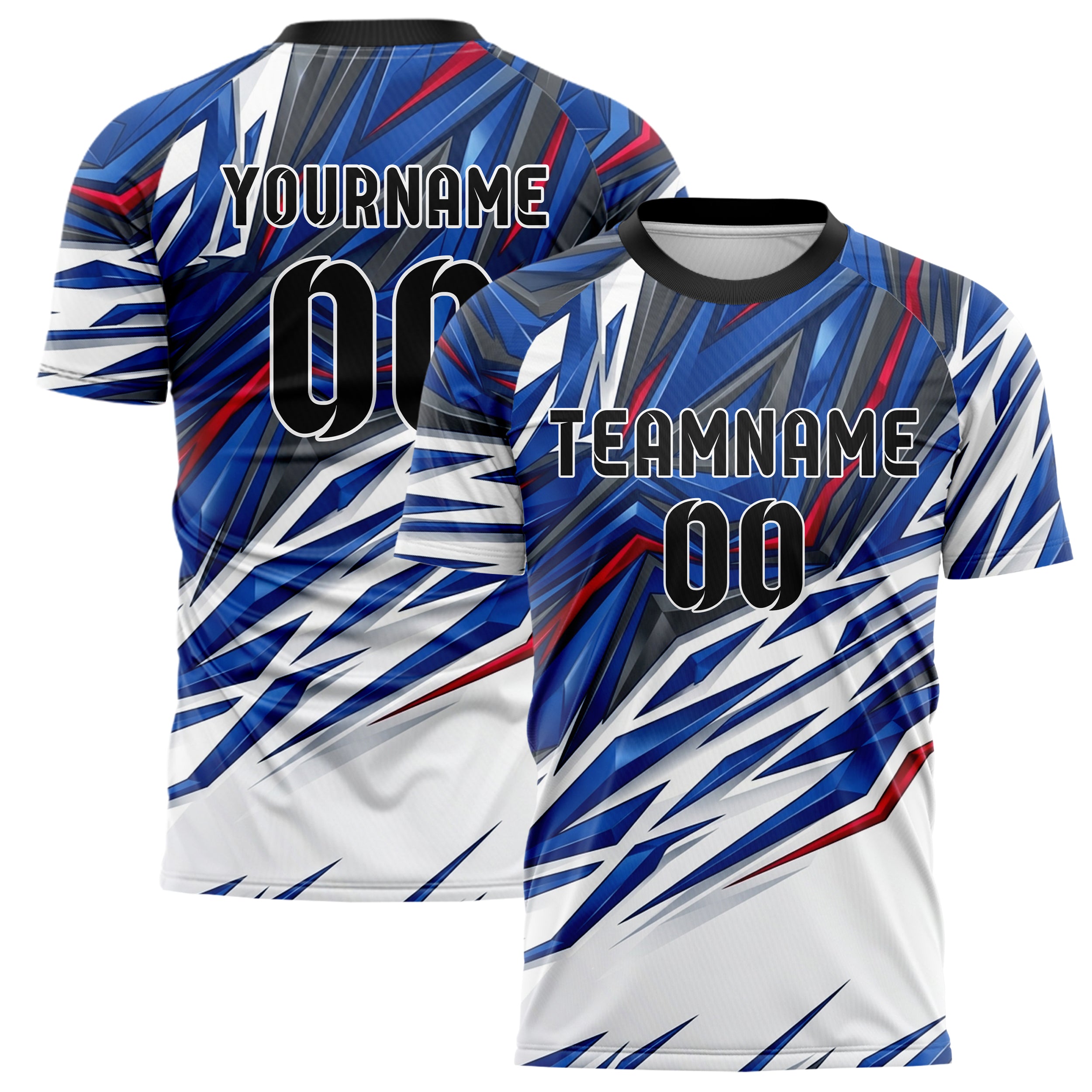 White Cobalt Crimson Charcoal Night Circuit Neon Custom Soccer Jersey