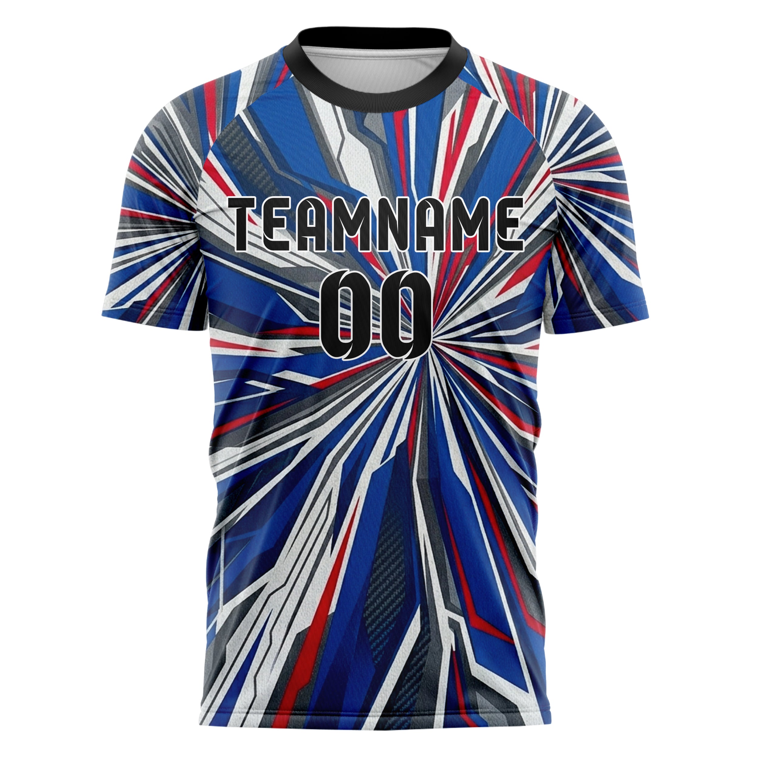 White Cobalt Crimson Charcoal Endurance Livery Blocks Custom Soccer Jersey