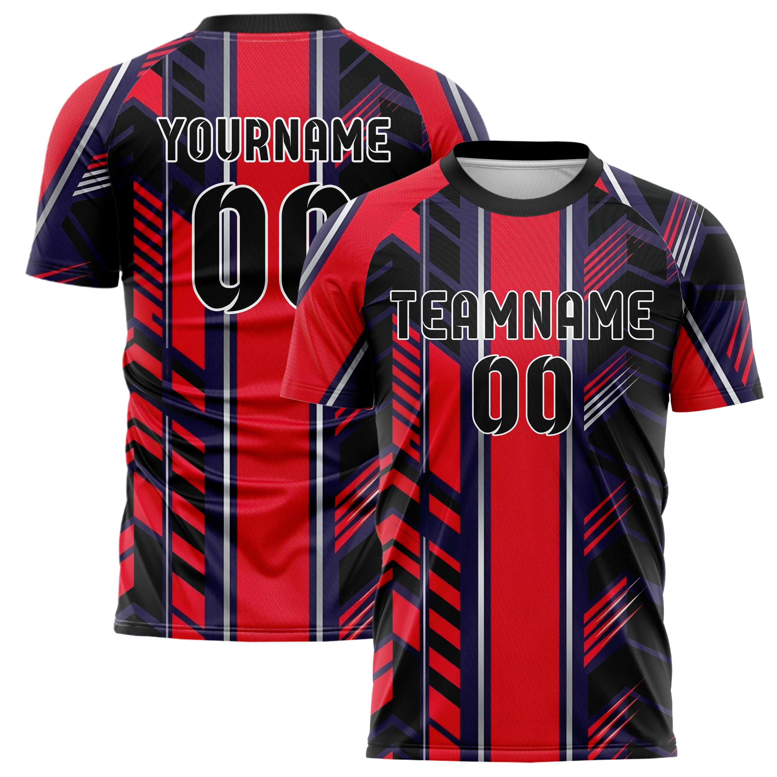 Midnight Purple Red Silver Black Pitlane Stripe Architecture Custom Soccer Jersey
