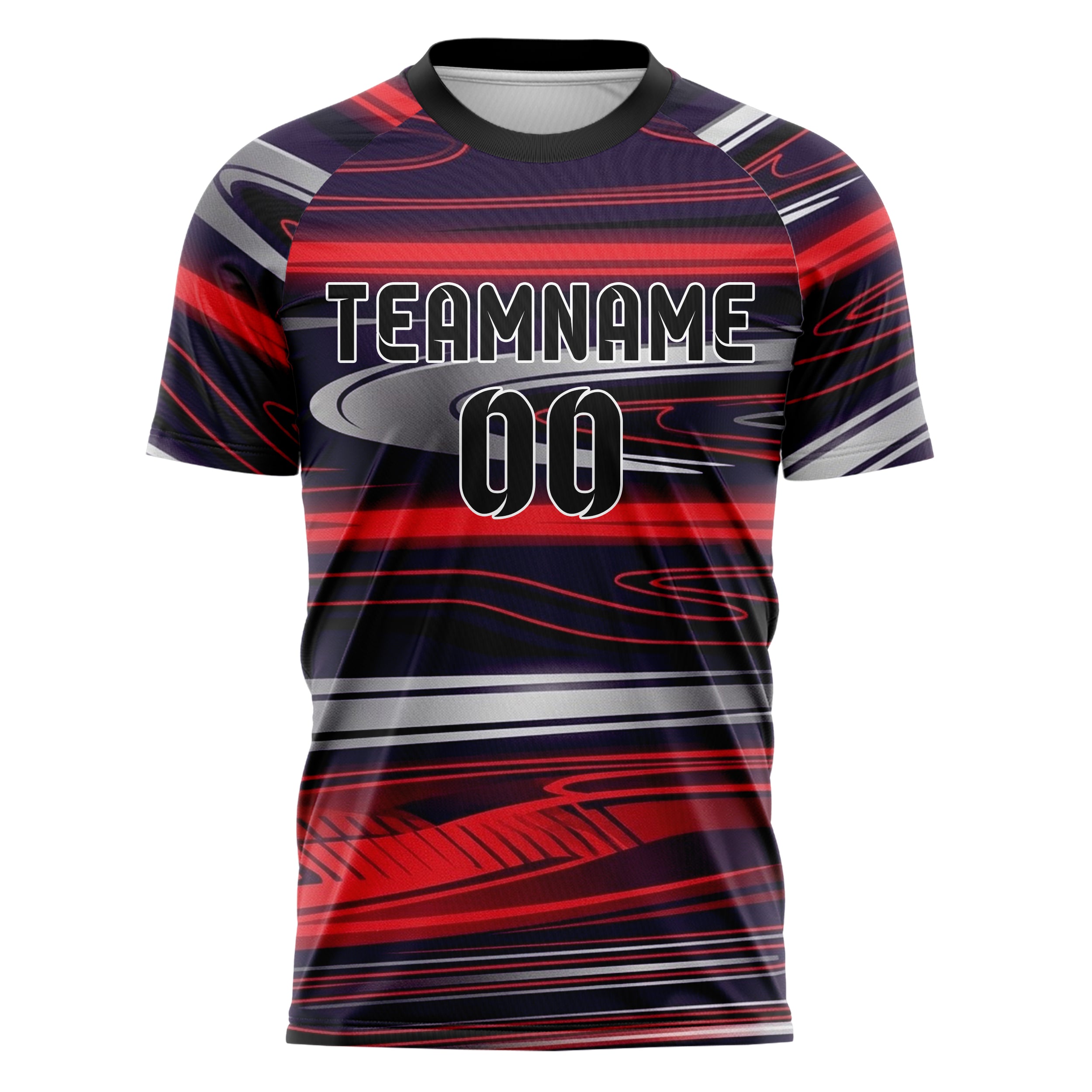Midnight Purple Red Silver Black Night Circuit Neon Custom Soccer Jersey
