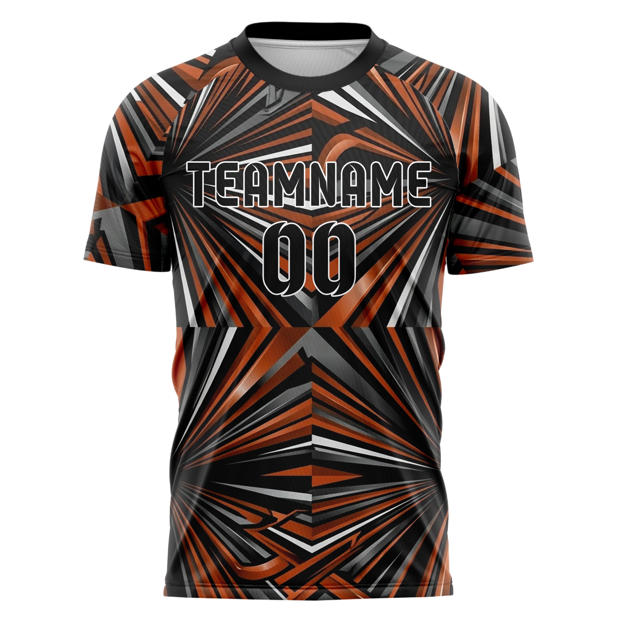 Black Orange White Gunmetal Apex Speed Lines Custom Soccer Jersey