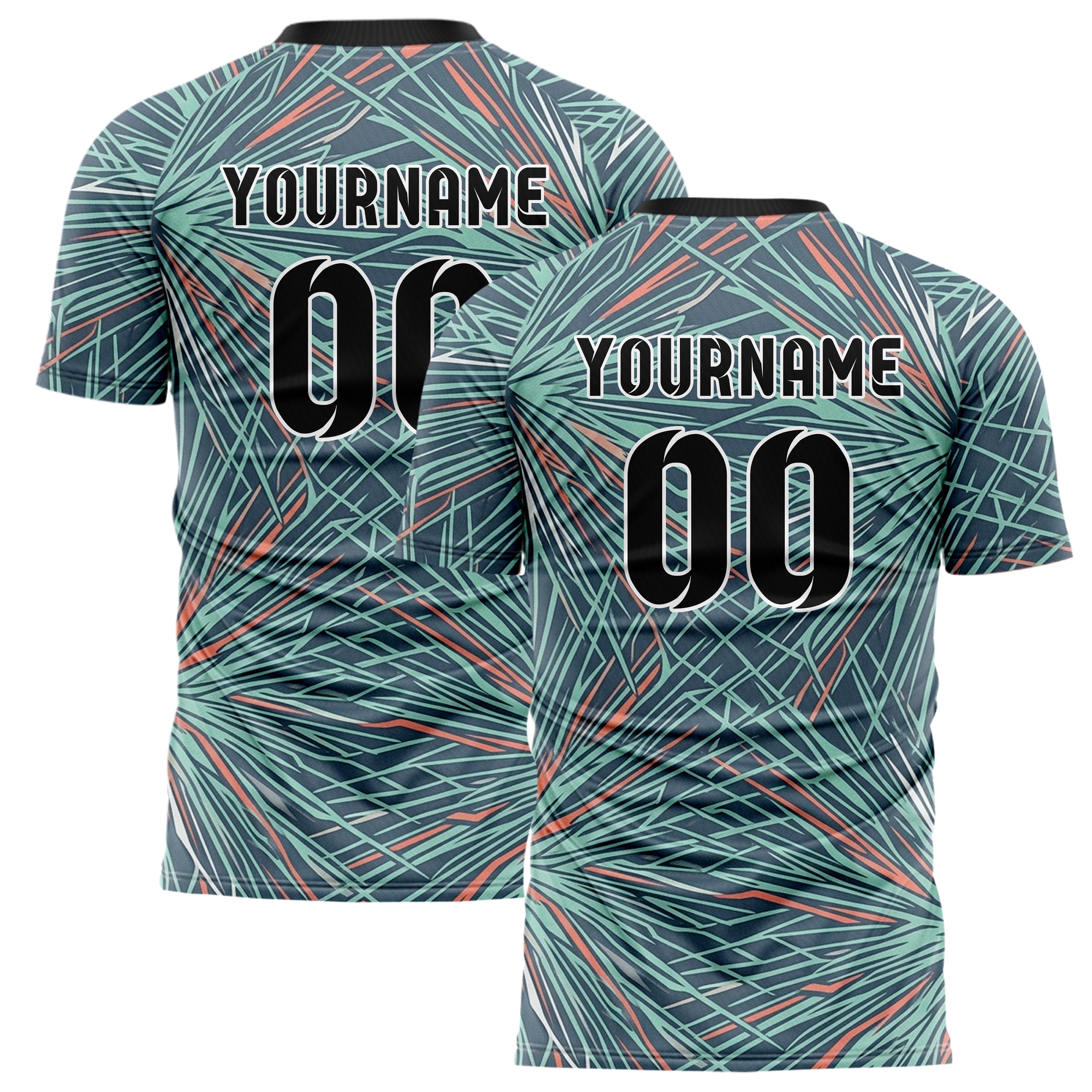 Slate Seafoam Coral Shell Mineral Growth Lattice Custom Soccer Jersey