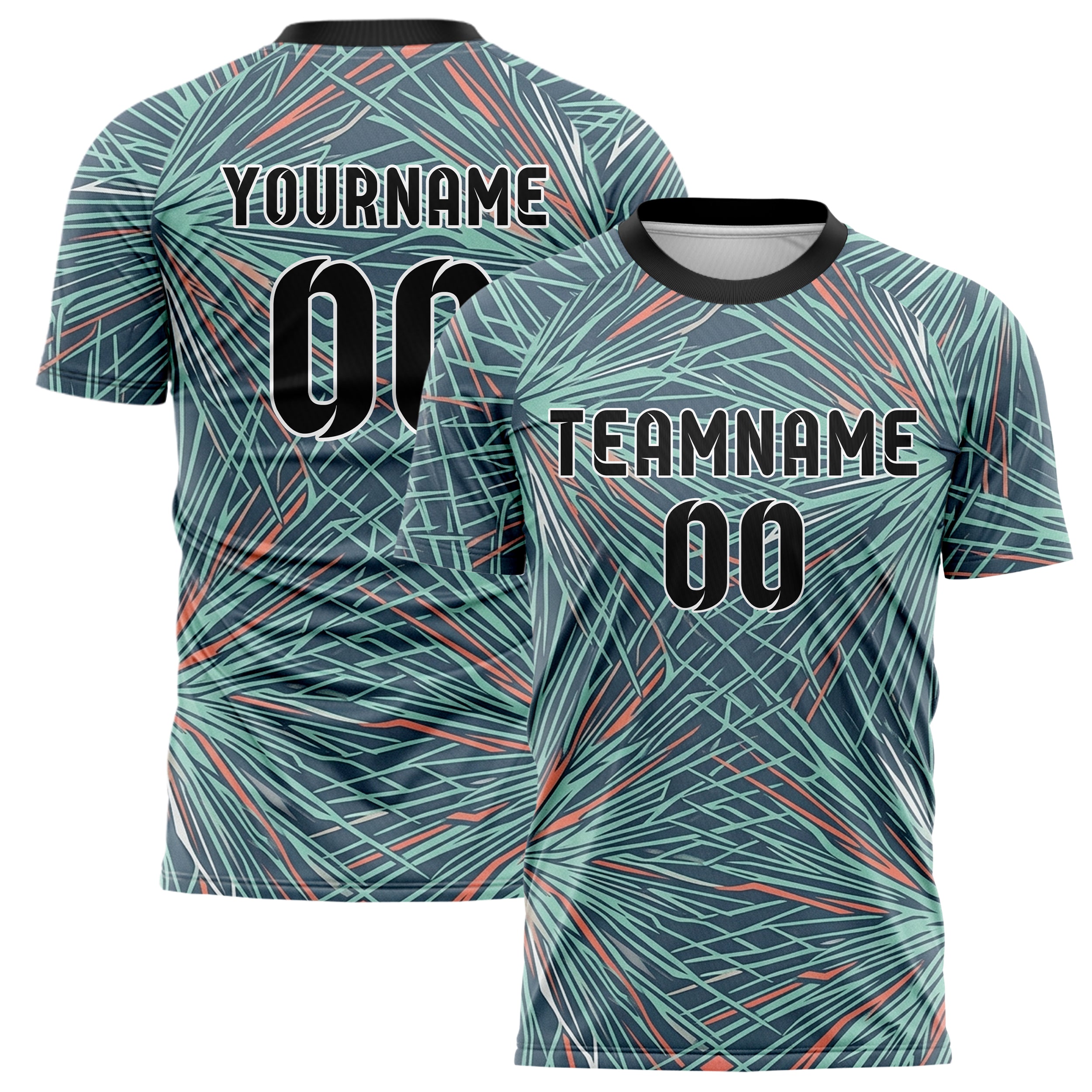 Slate Seafoam Coral Shell Mineral Growth Lattice Custom Soccer Jersey