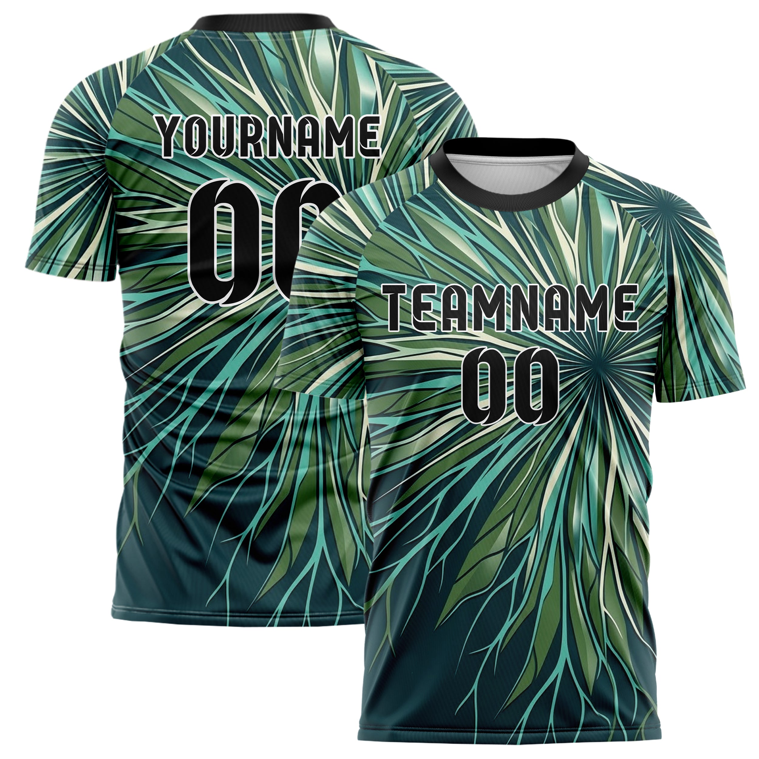 Midnight Teal Aqua Moss Cream Rootnetwork Data Weave Custom Soccer Jersey