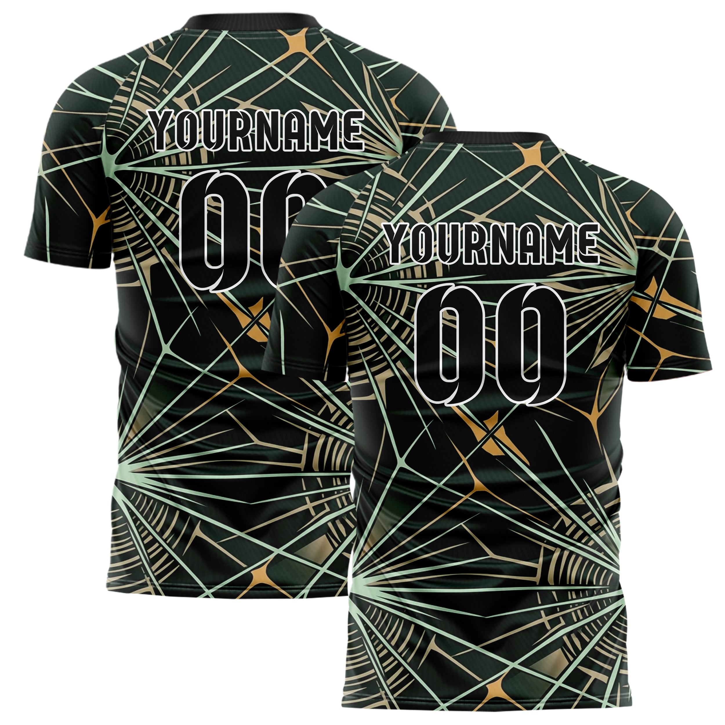Forest Black Mint Sand Amber Seedcore Explosion Custom Soccer Jersey