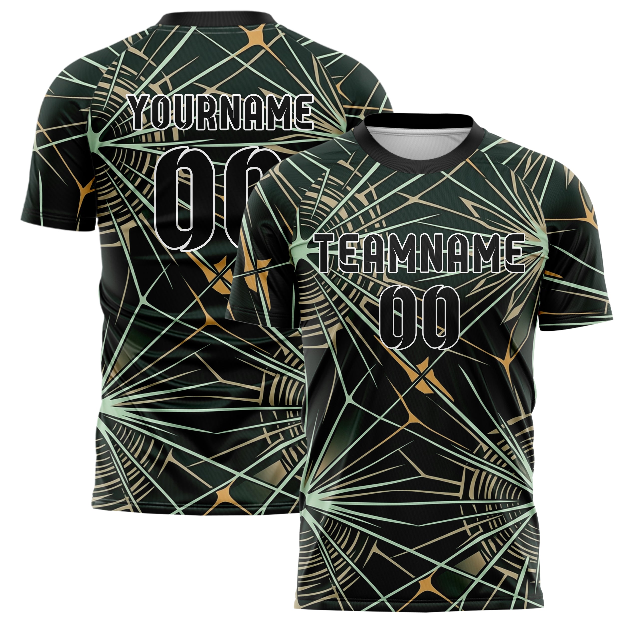 Forest Black Mint Sand Amber Seedcore Explosion Custom Soccer Jersey