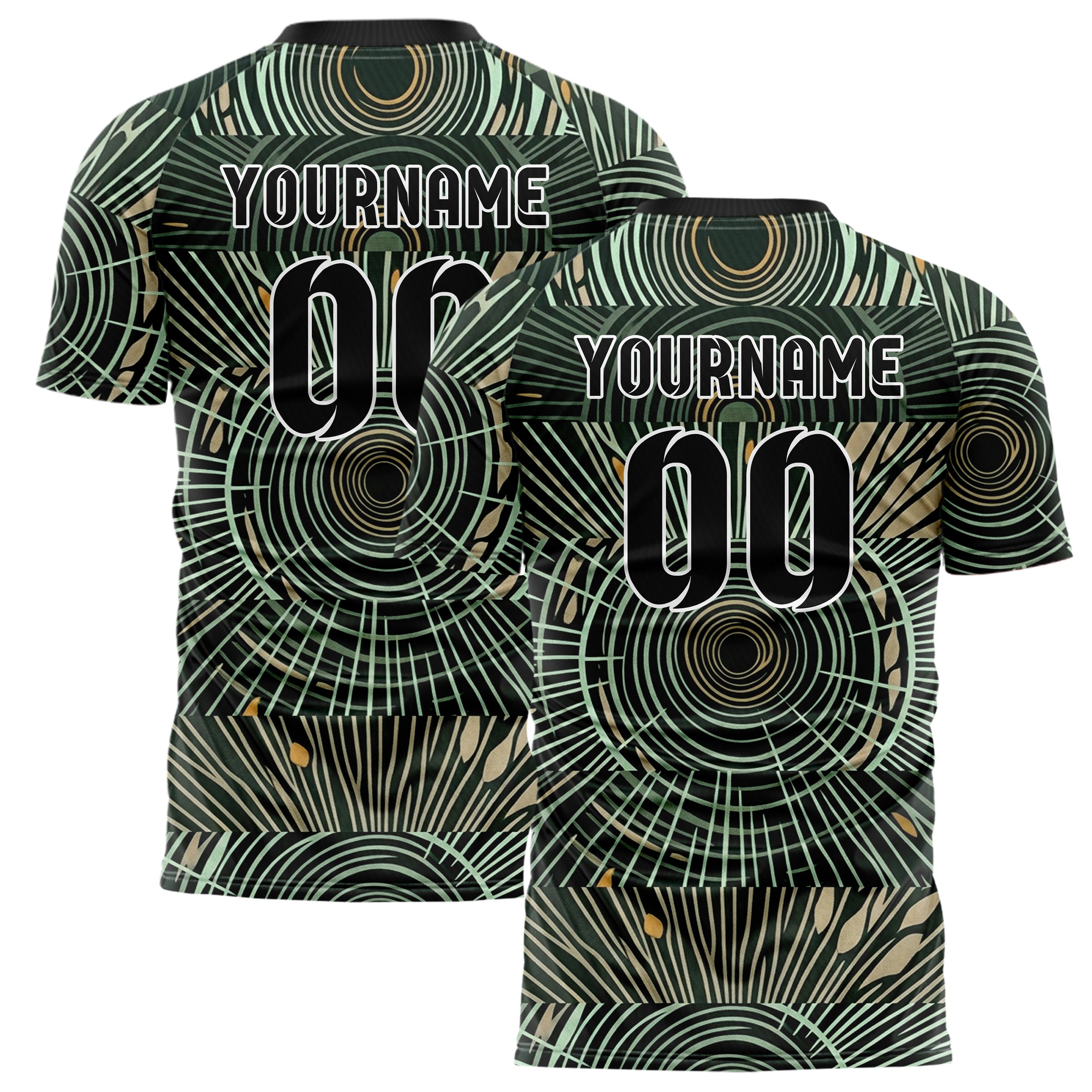 Forest Black Mint Sand Amber Seedcore Explosion Custom Soccer Jersey