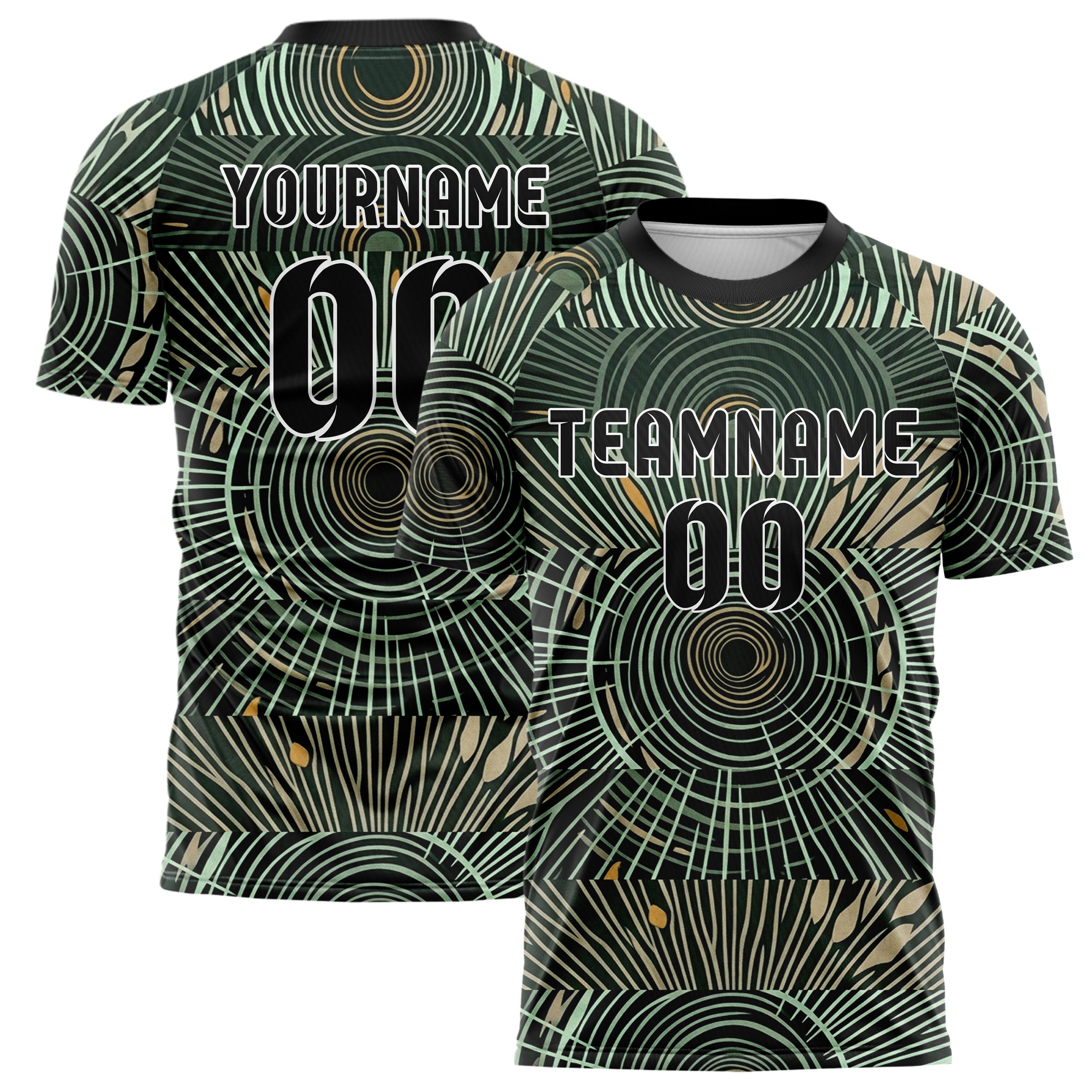 Forest Black Mint Sand Amber Seedcore Explosion Custom Soccer Jersey