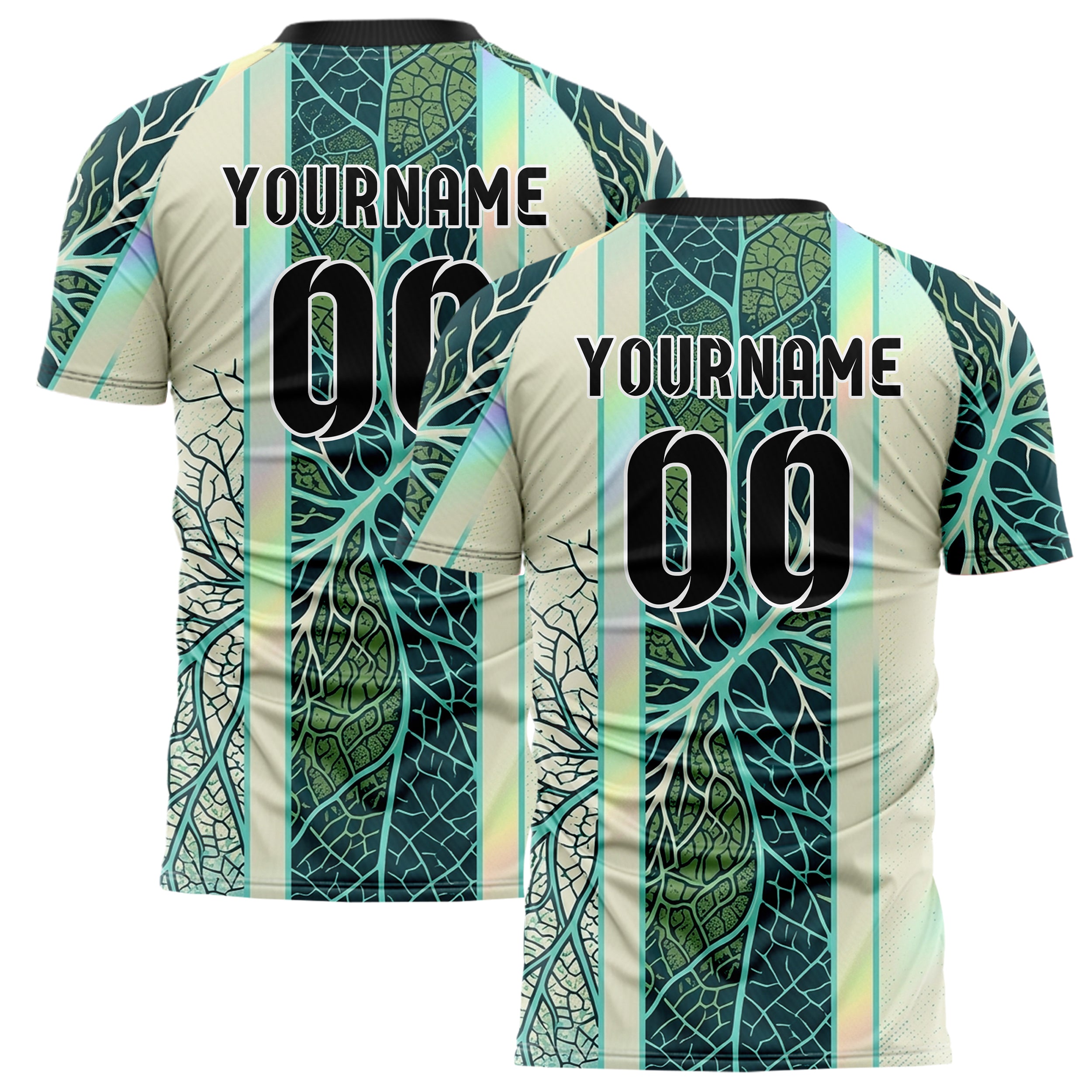 Midnight Teal Aqua Moss Cream Rootnetwork Data Weave Custom Soccer Jersey