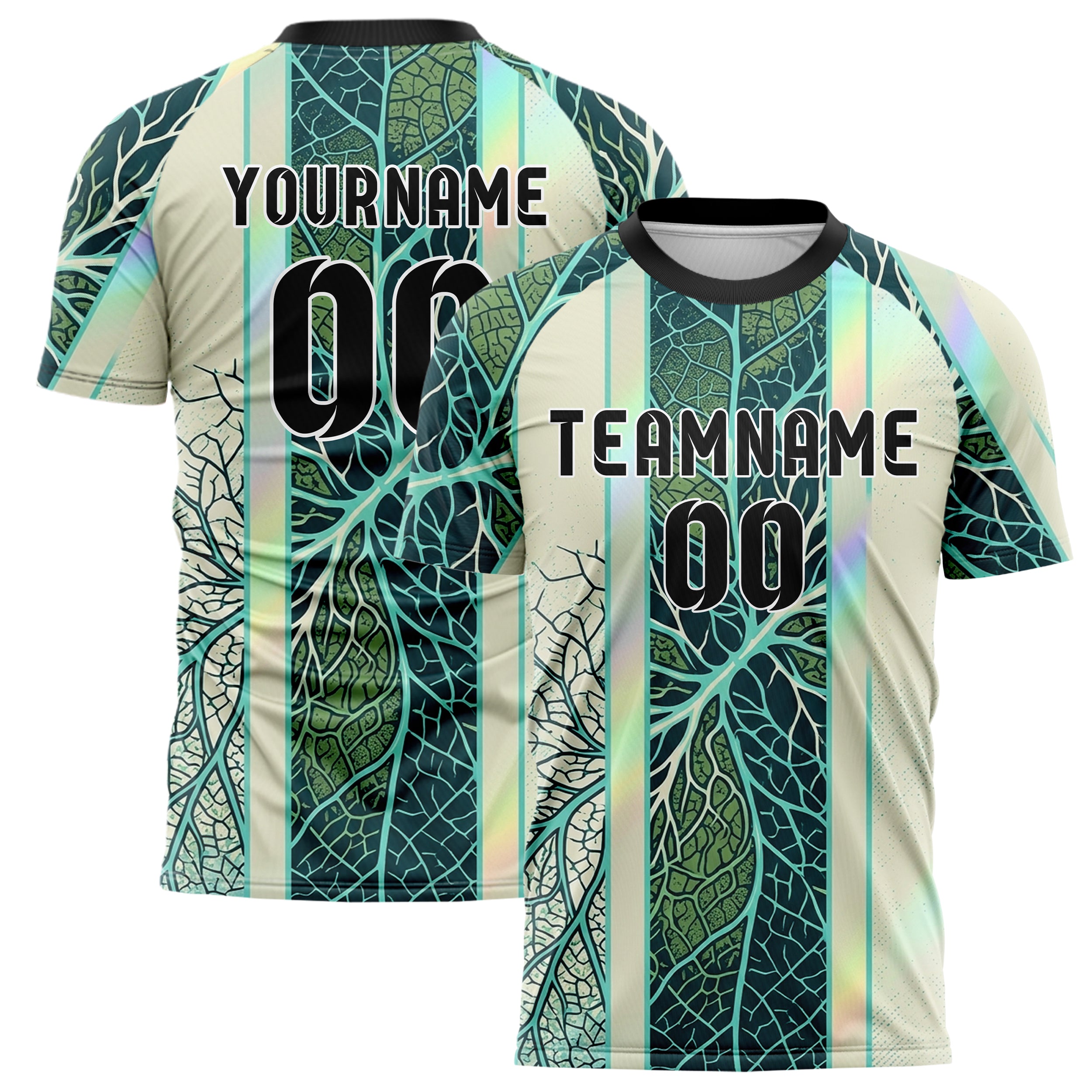 Midnight Teal Aqua Moss Cream Rootnetwork Data Weave Custom Soccer Jersey