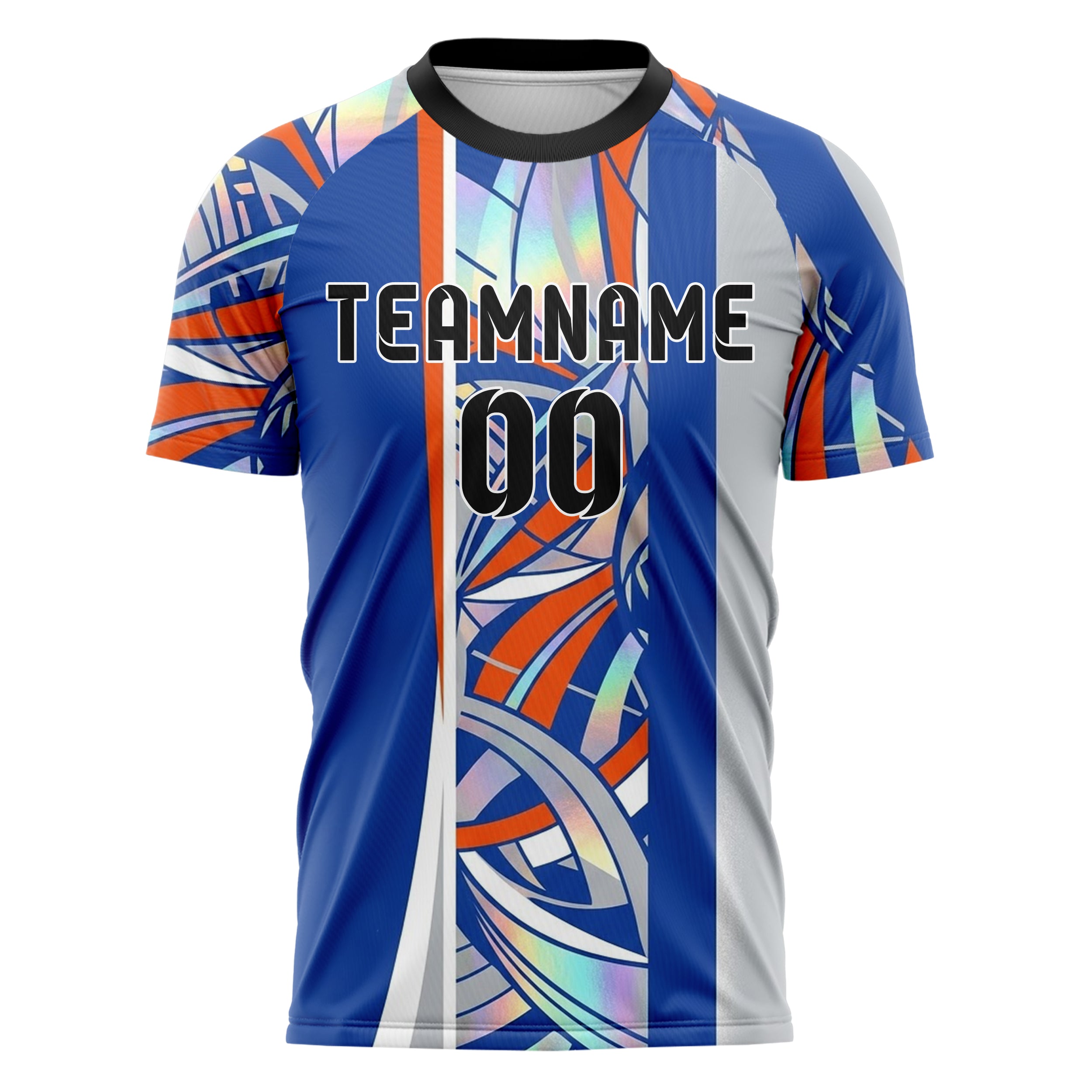 Cobalt Orange White Grey Sailcloth Seam Sweep Custom Soccer Jersey