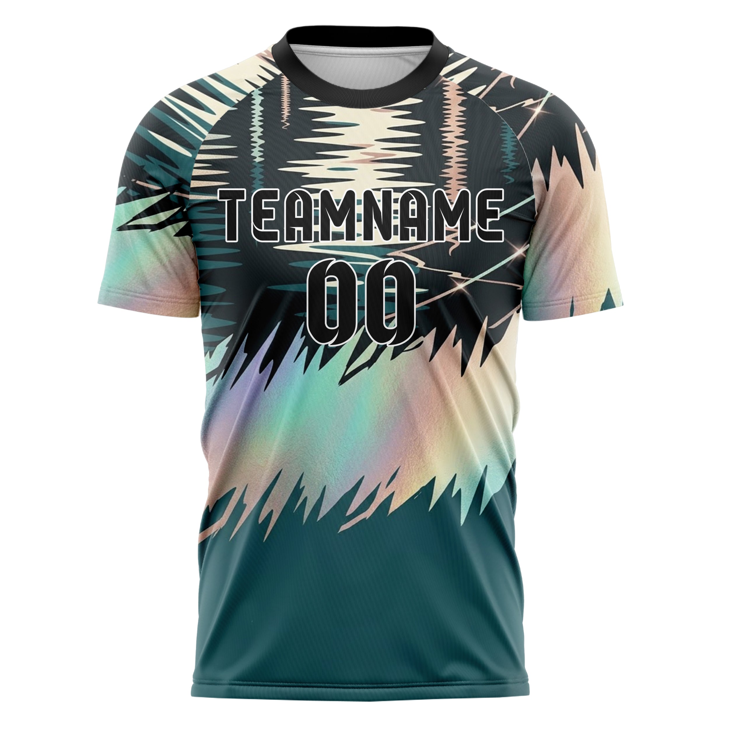 Charcoal Teal Cream Rose Gold Harbor Light Reflections Custom Soccer Jersey