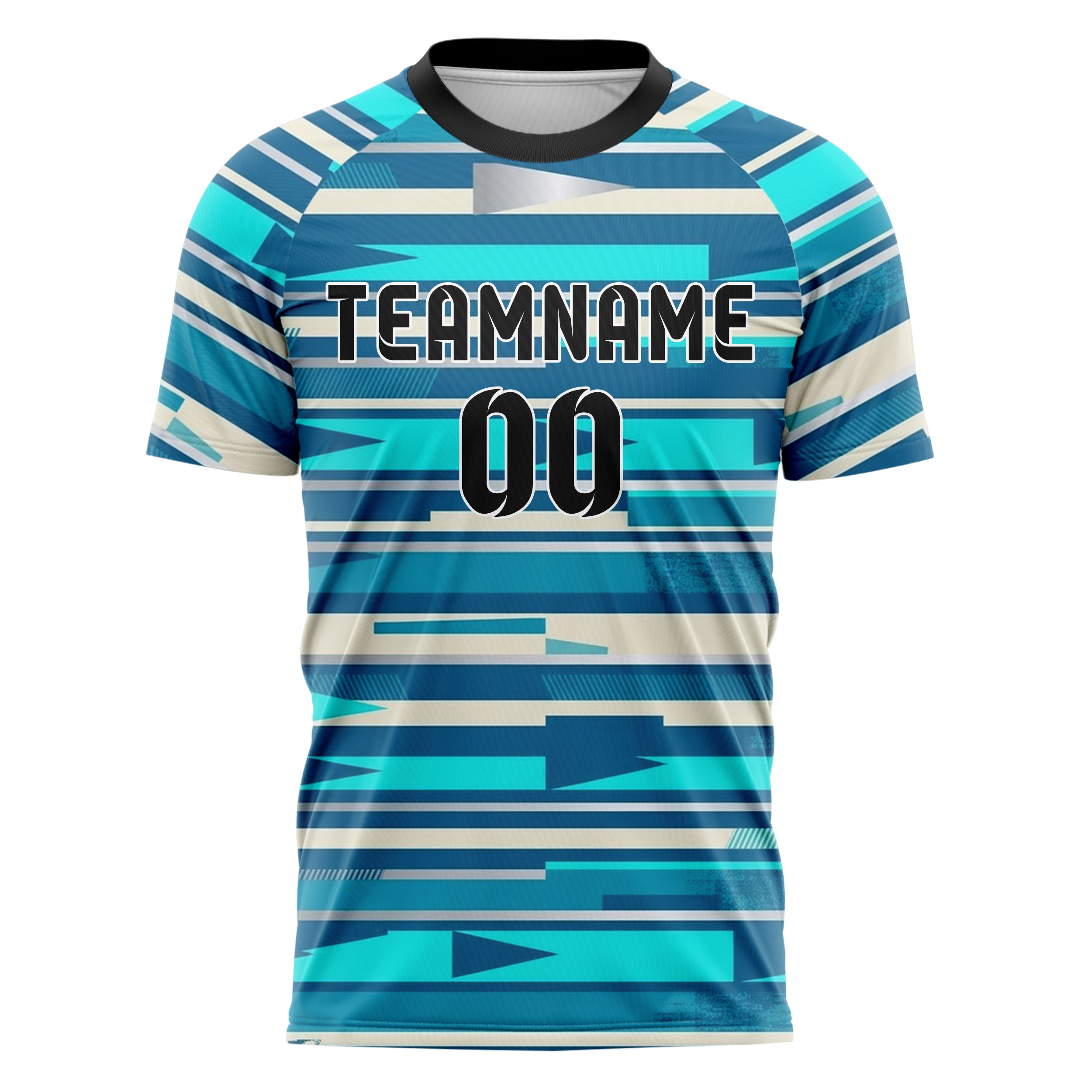 Ocean Blue Aqua Cream Silver Yachtclub Crest Bands Custom Soccer Jersey