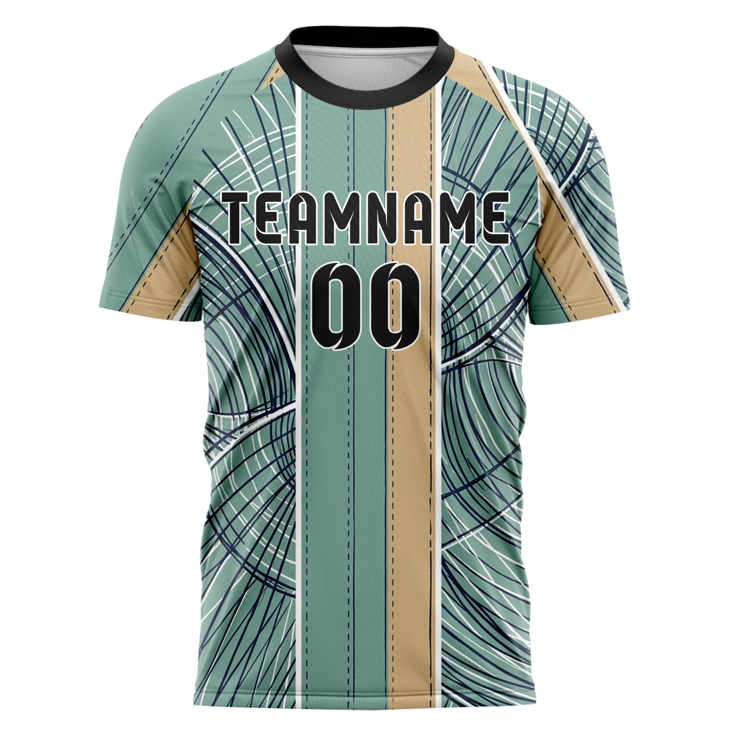Sea Green White Navy Sand Sailcloth Seam Sweep Custom Soccer Jersey