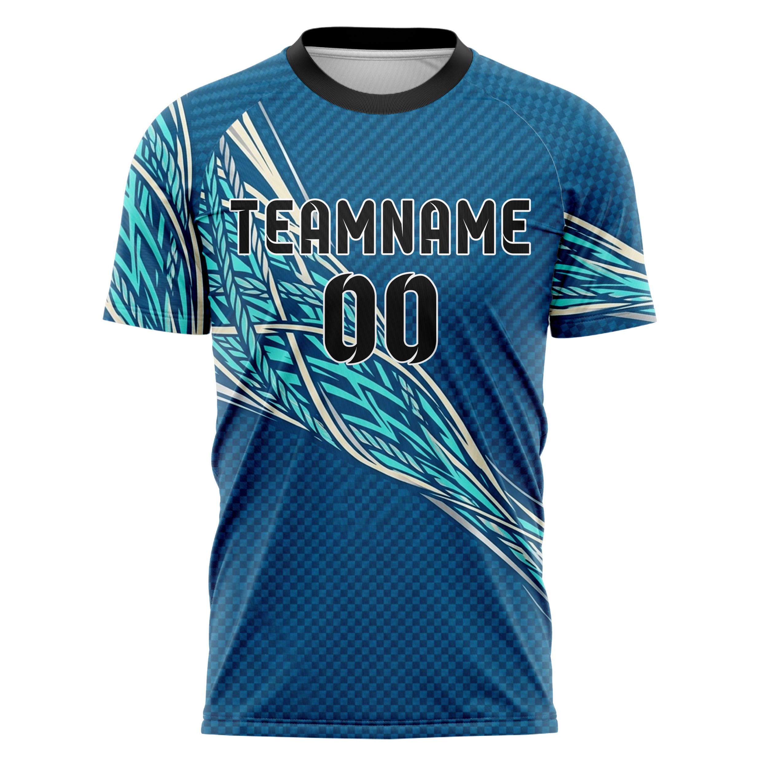 Ocean Blue Aqua Cream Silver Rope Tension Lattice Custom Soccer Jersey
