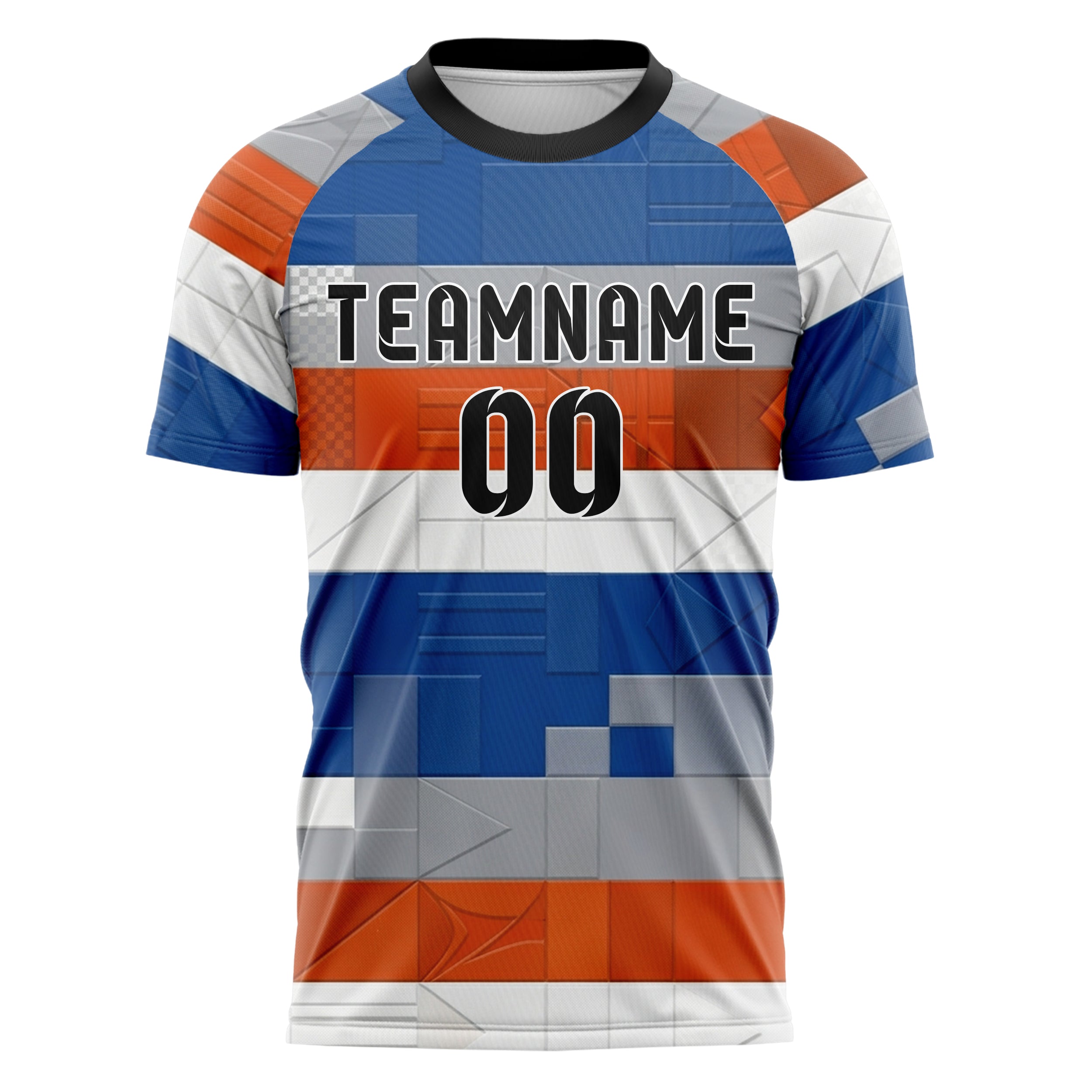 Cobalt Orange White Grey Signal Flag Panels Custom Soccer Jersey