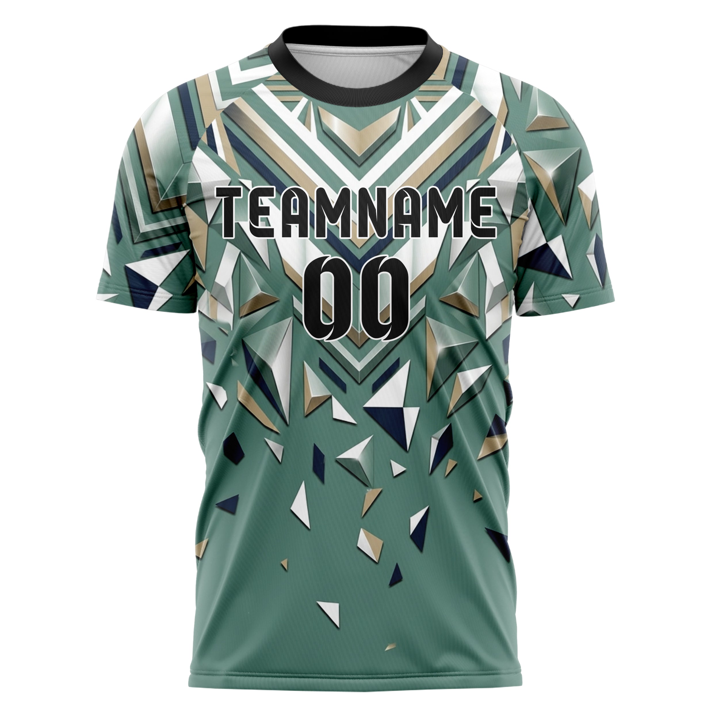 Sea Green White Navy Sand Regatta Stripe Navigation Custom Soccer Jersey