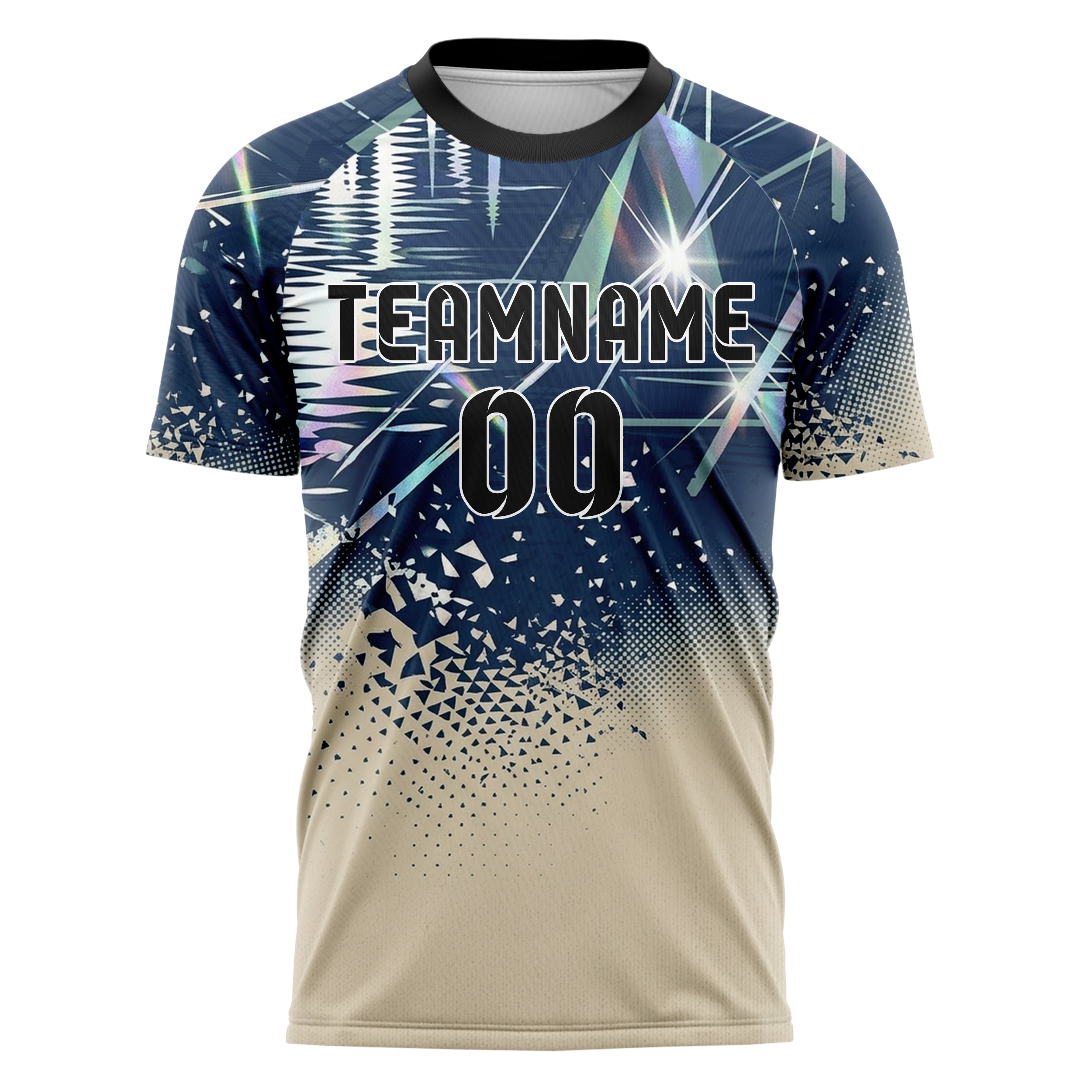 Sea Green White Navy Sand Harbor Light Reflections Custom Soccer Jersey