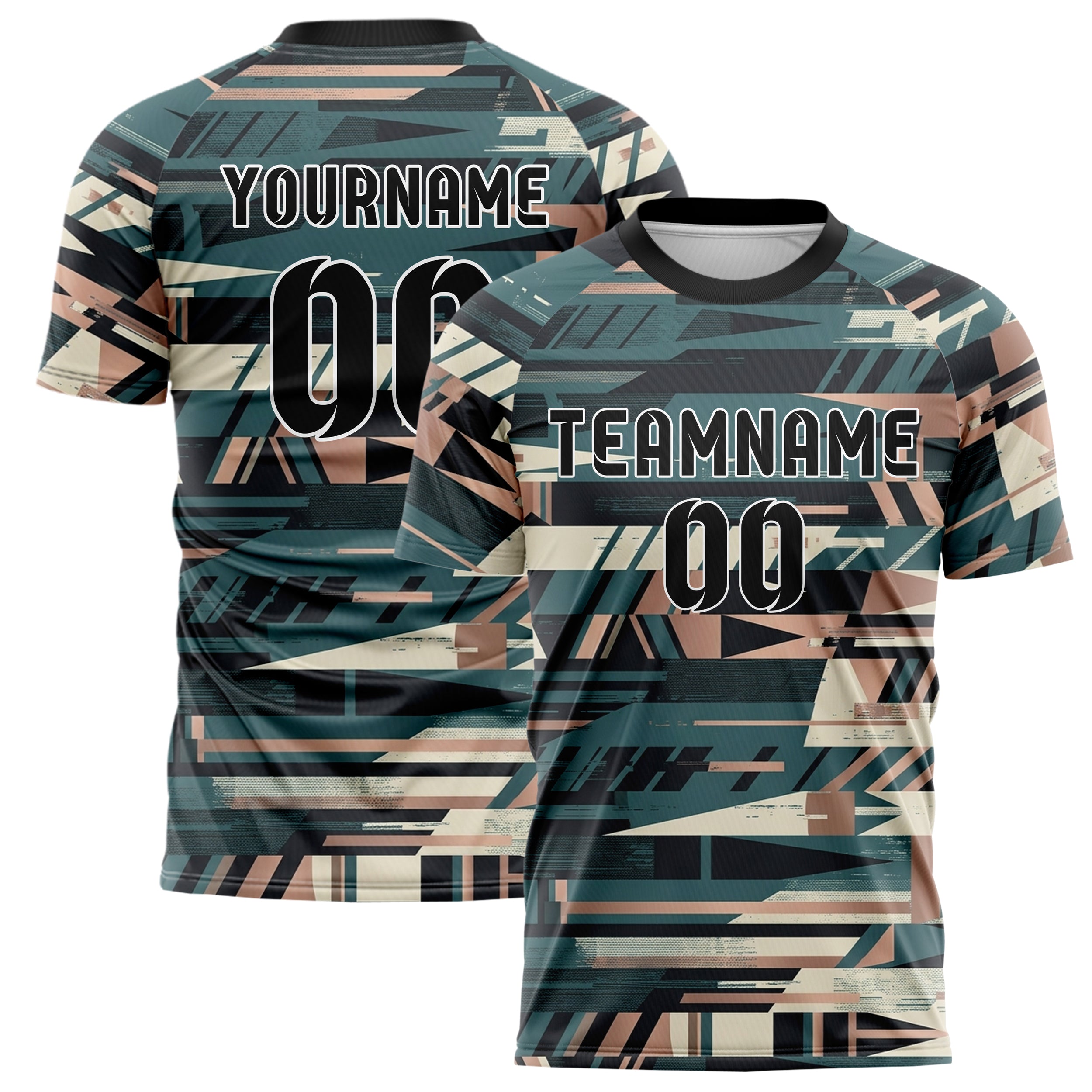 Charcoal Teal Cream Rose Gold Yachtclub Crest Bands Custom Soccer Jersey
