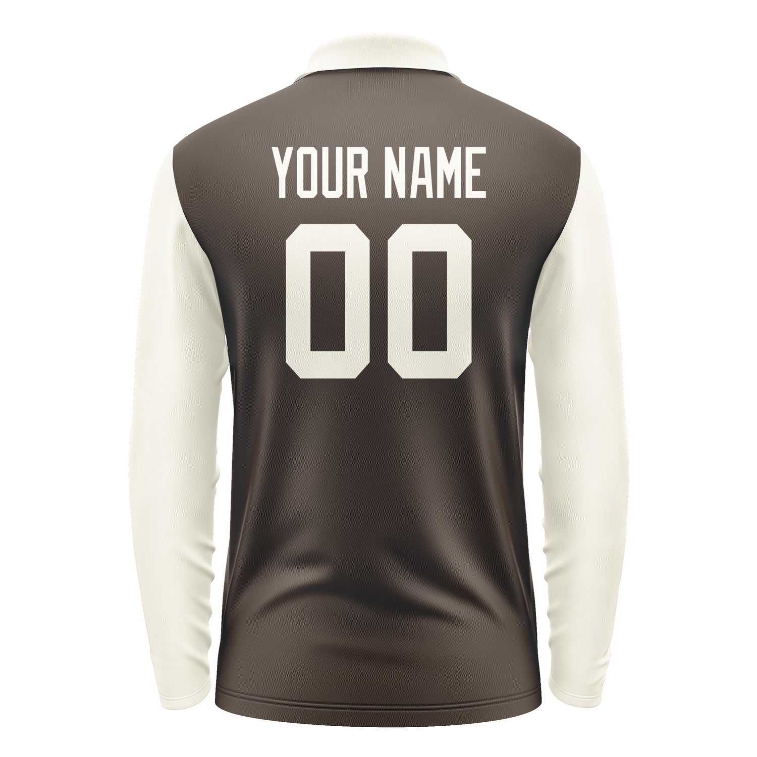 Custom Brown Cream Long Sleeve Polo Shirt Pl010303B103
