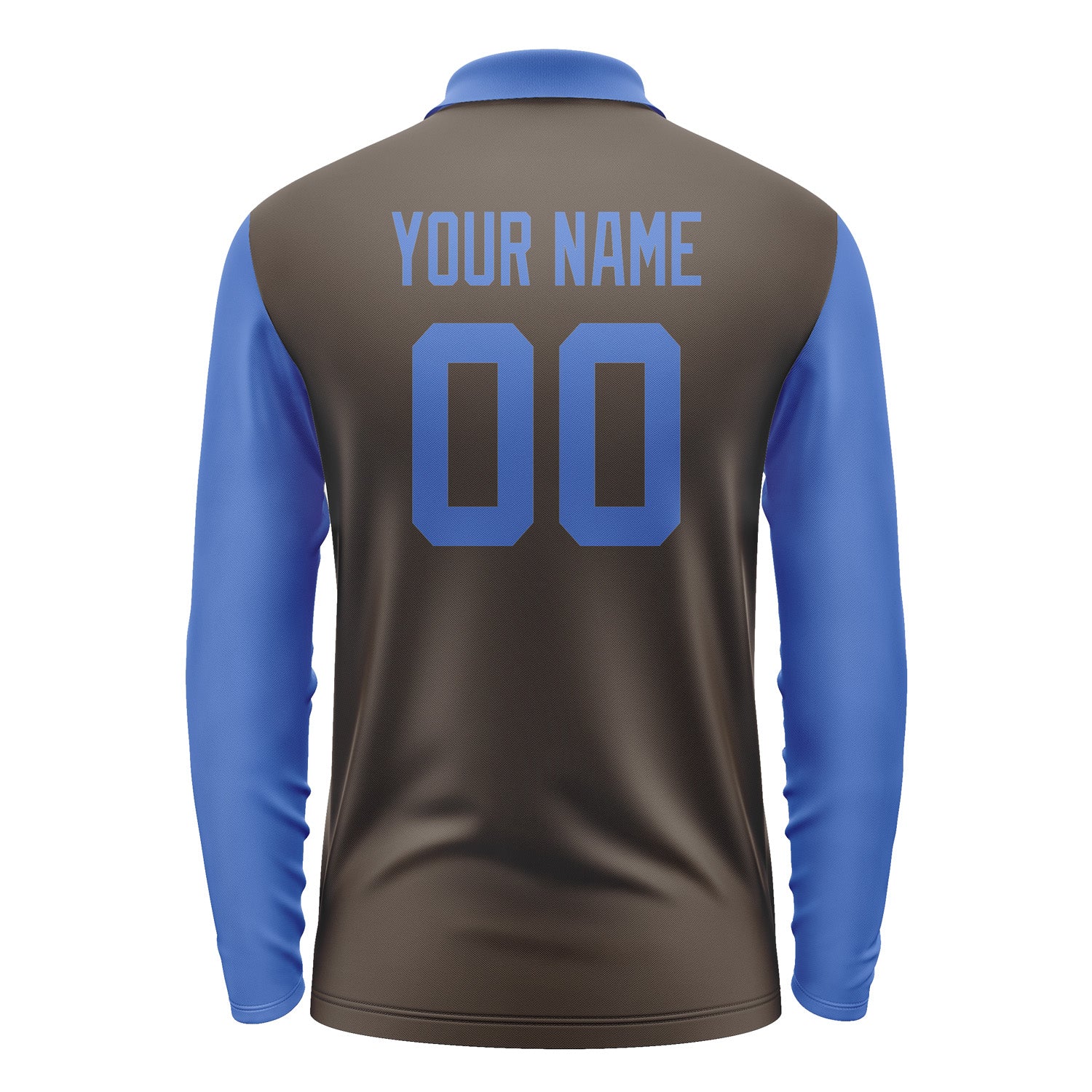 Custom Brown Sky Blue Long Sleeve Polo Shirt Pl010909B109