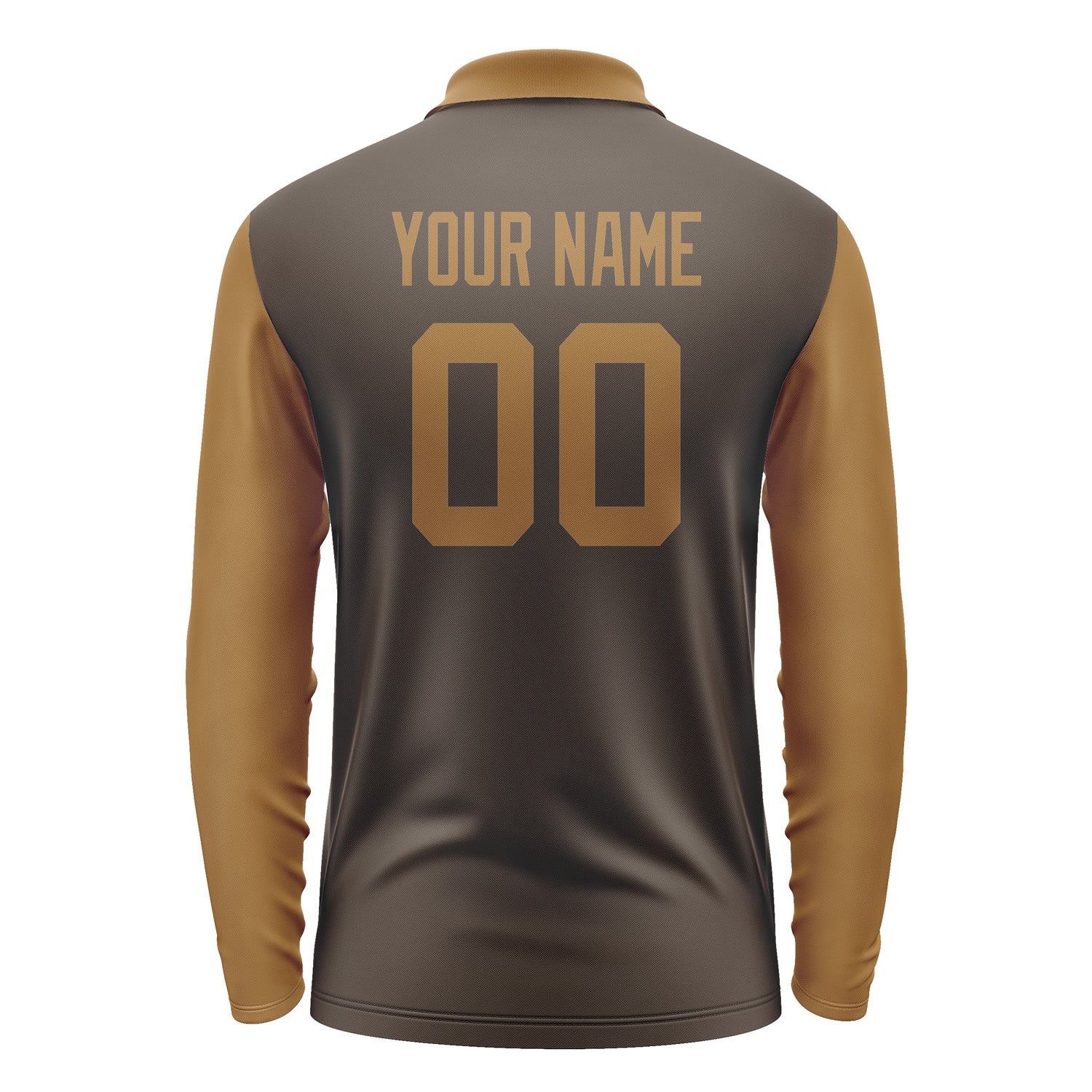 Custom Brown Khaki Long Sleeve Polo Shirt Pl012222B122