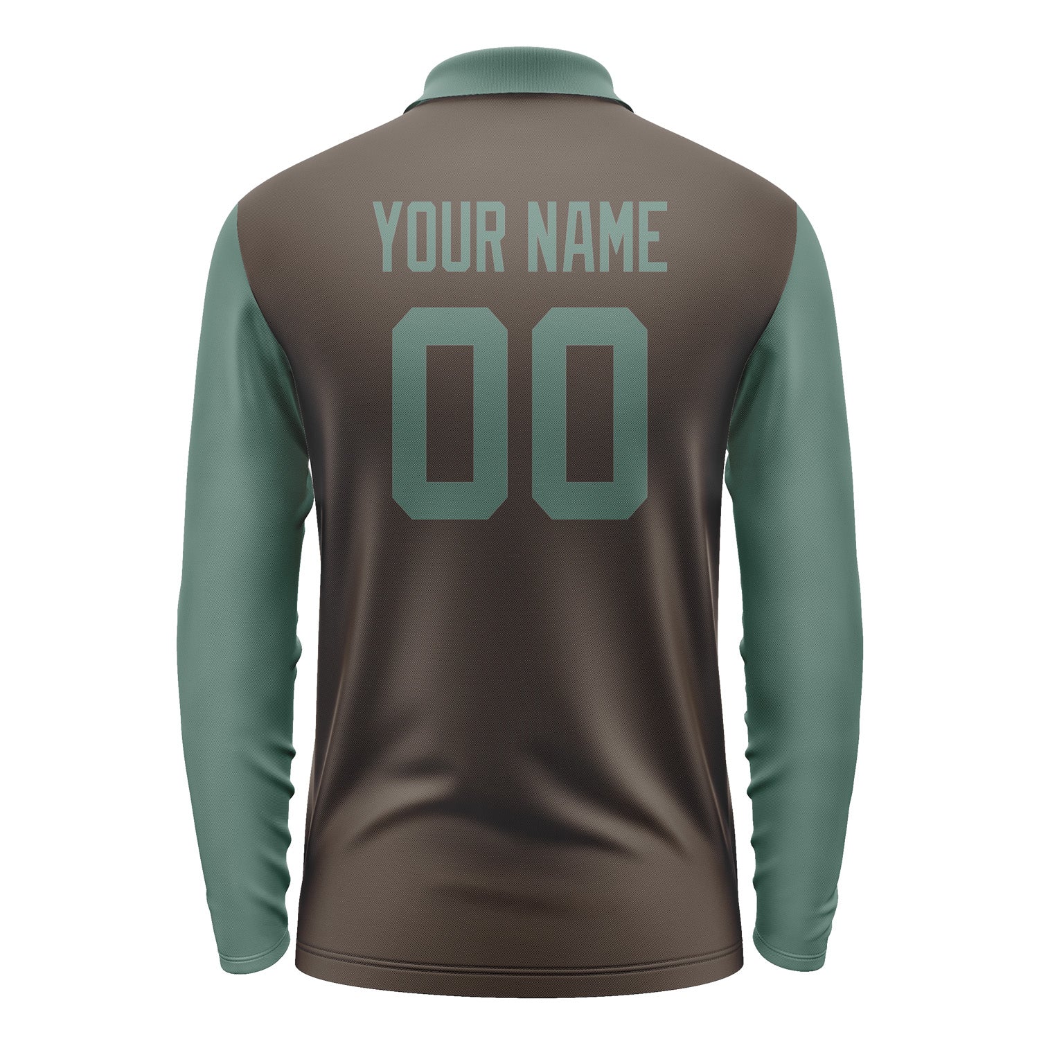 Custom Brown Blue Green Long Sleeve Polo Shirt Pl012727B127