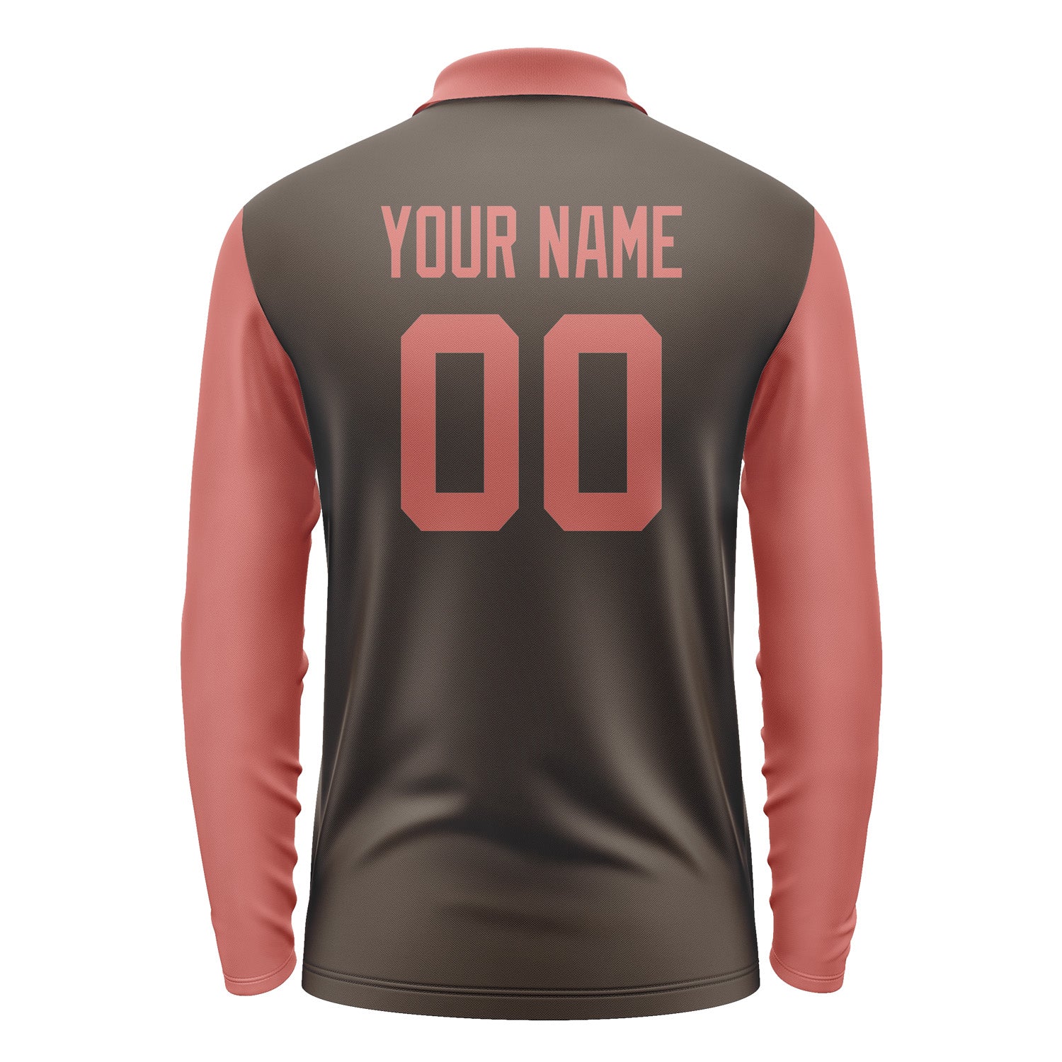 Custom Brown Copper Rose Long Sleeve Polo Shirt Pl012929B129