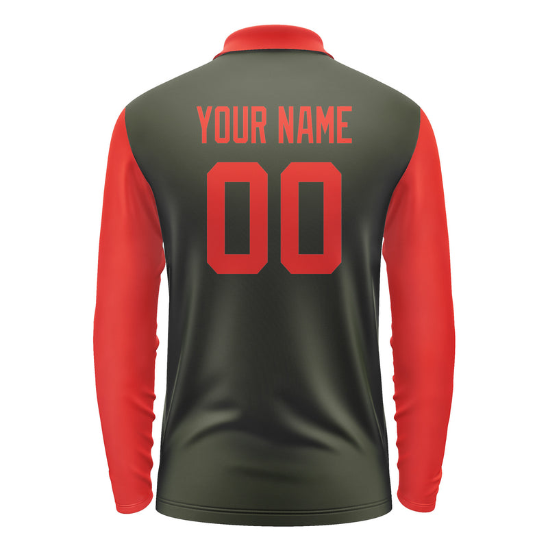 Custom Olive Orange Red Long Sleeve Polo Shirt Pl021212B112