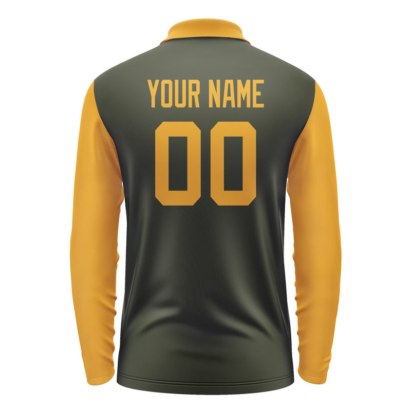 Custom Olive Yellow Long Sleeve Polo Shirt Pl021919B119