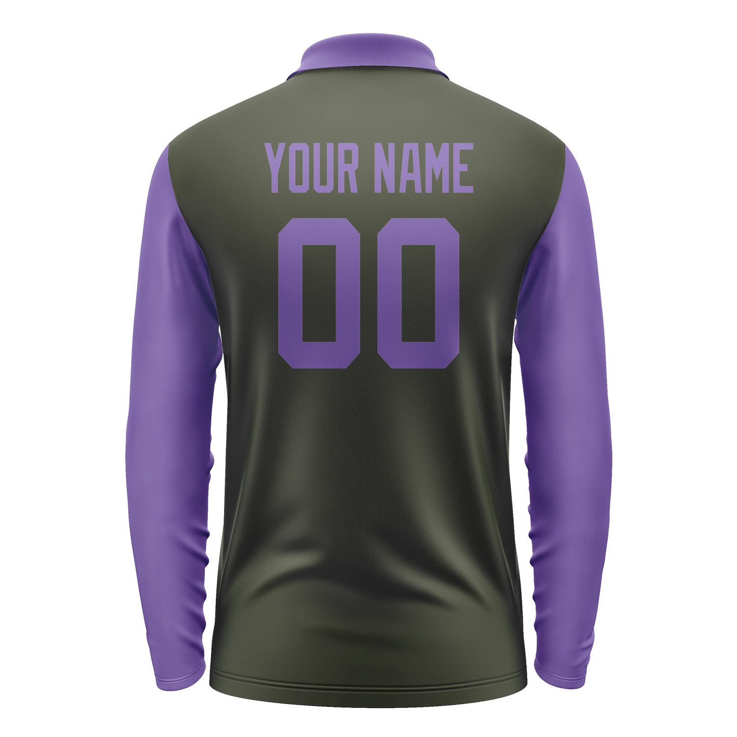 Custom Olive Light Purple Long Sleeve Polo Shirt Pl022323B123
