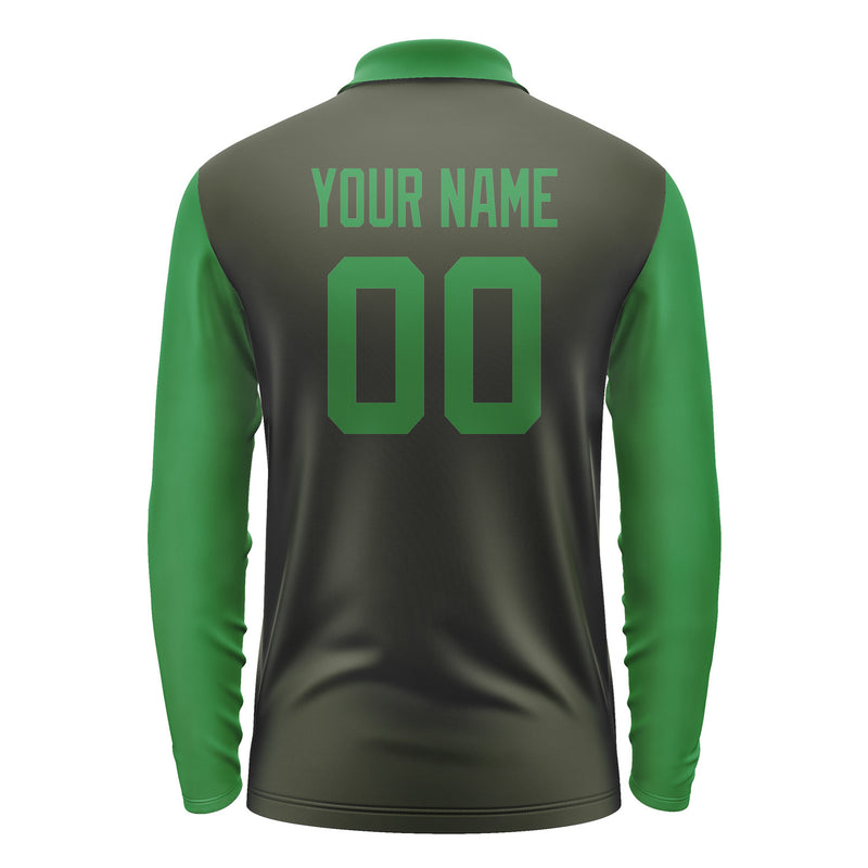 Custom Olive Emerald Green Long Sleeve Polo Shirt Pl022424B124