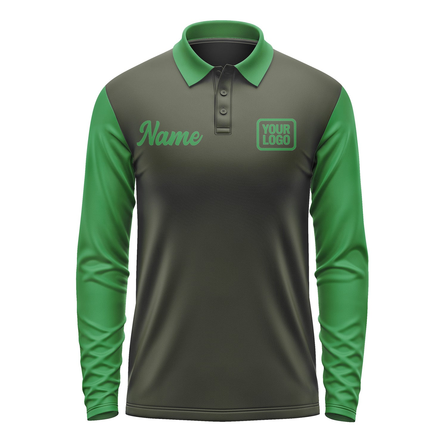 Custom Olive Emerald Green Long Sleeve Polo Shirt Pl022424B124