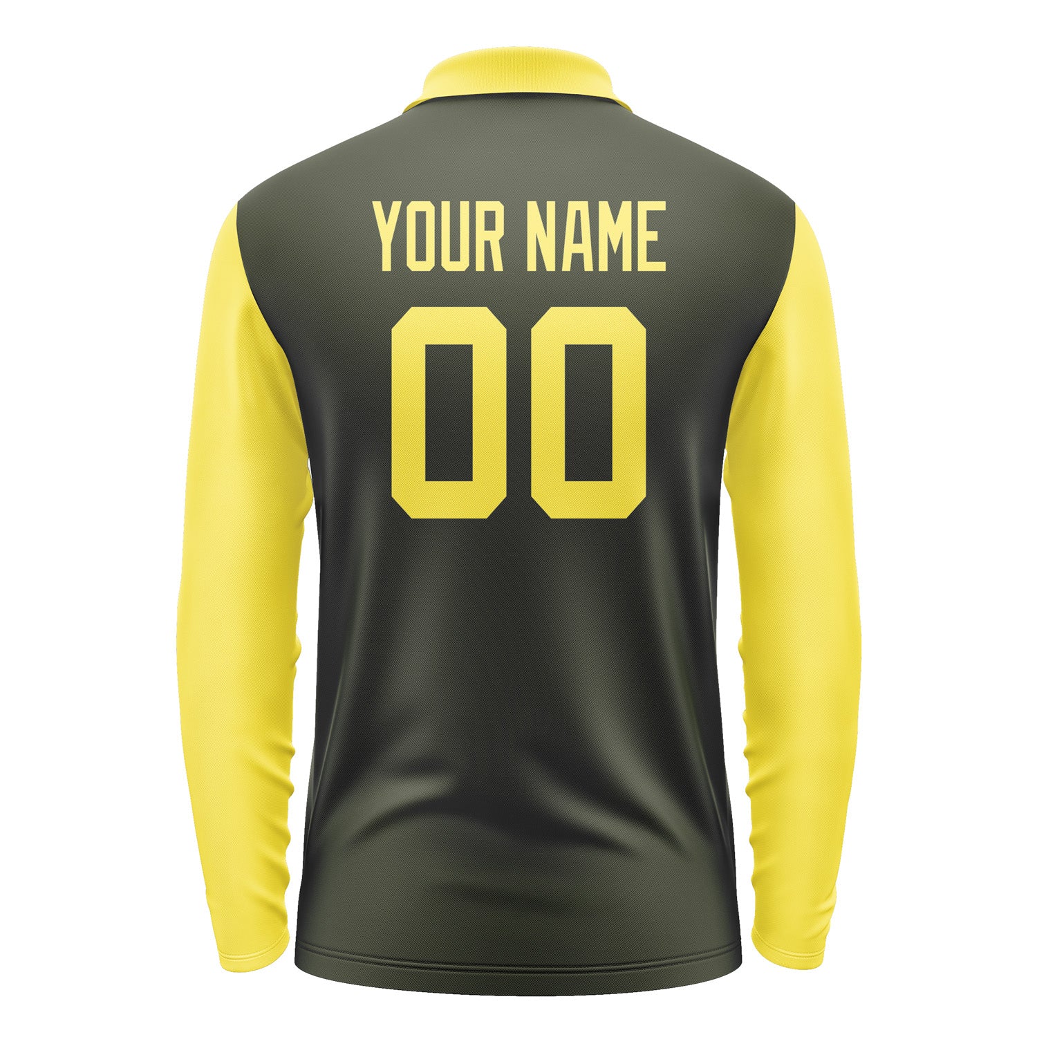 Custom Olive Light Yellow Long Sleeve Polo Shirt Pl022626B126