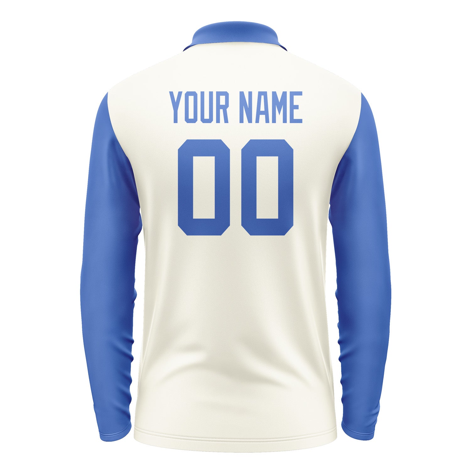 Custom Cream Sky Blue Long Sleeve Polo Shirt Pl030909B109