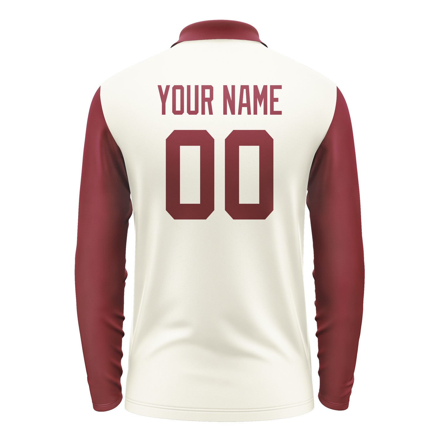 Custom Cream Crimson Red Long Sleeve Polo Shirt Pl031515B115