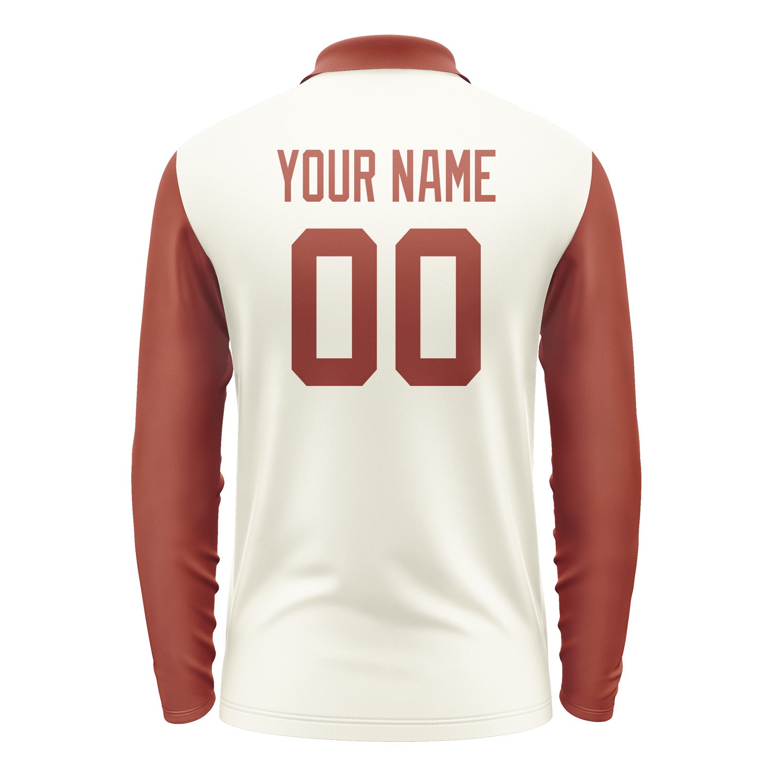 Custom Cream Coral Red Long Sleeve Polo Shirt Pl031616B116