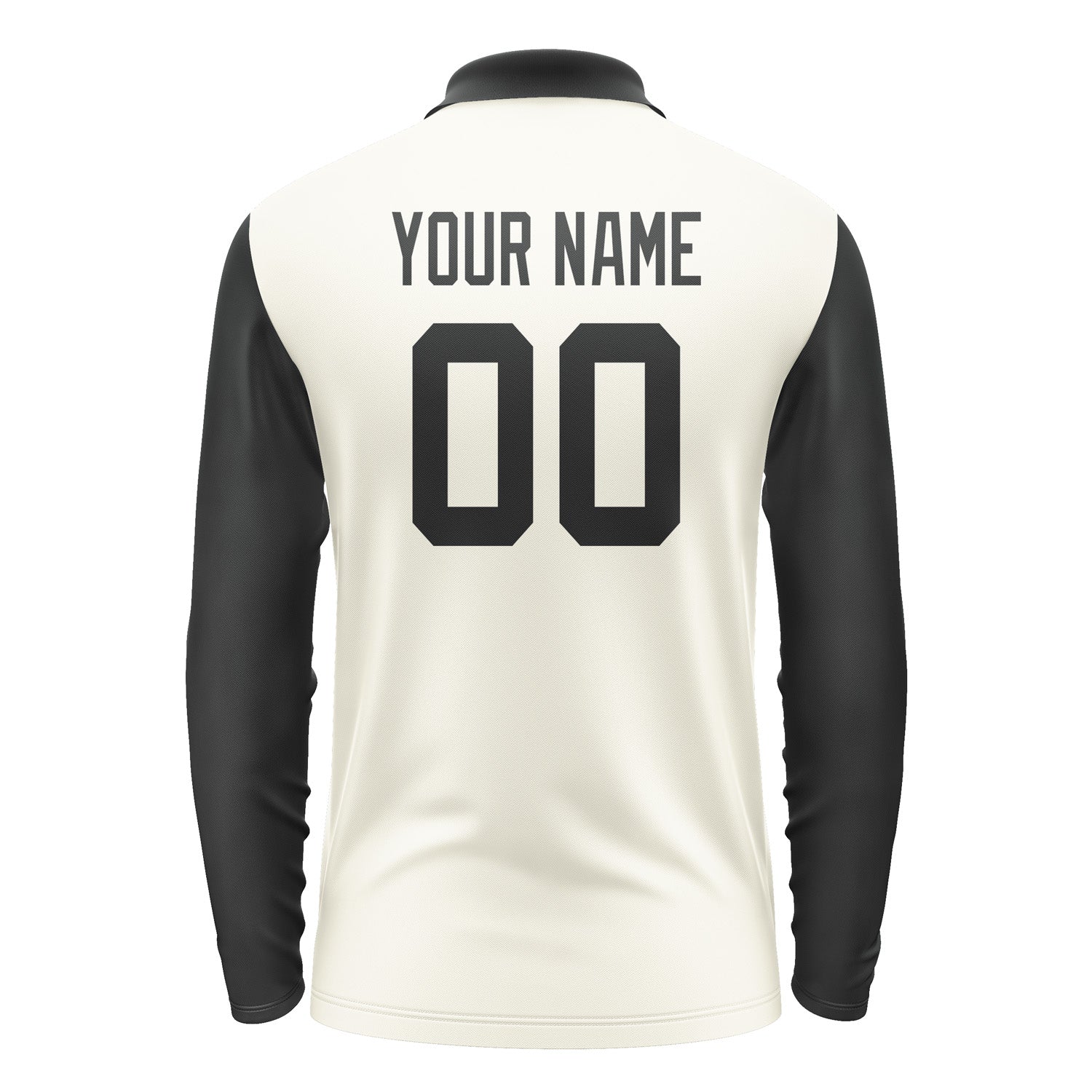 Custom Cream Black Long Sleeve Polo Shirt Pl031717B117