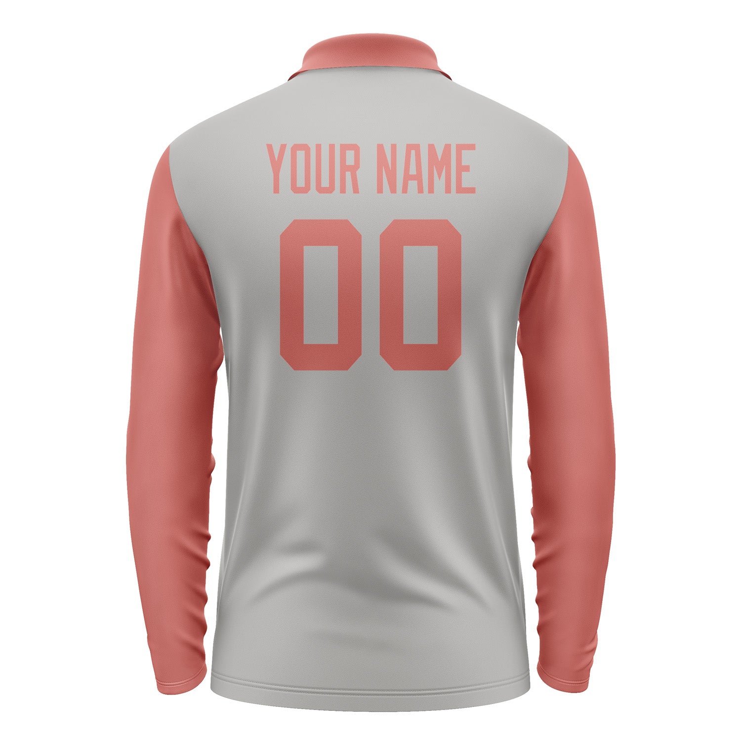 Custom Gray Copper Rose Long Sleeve Polo Shirt Pl042929B129