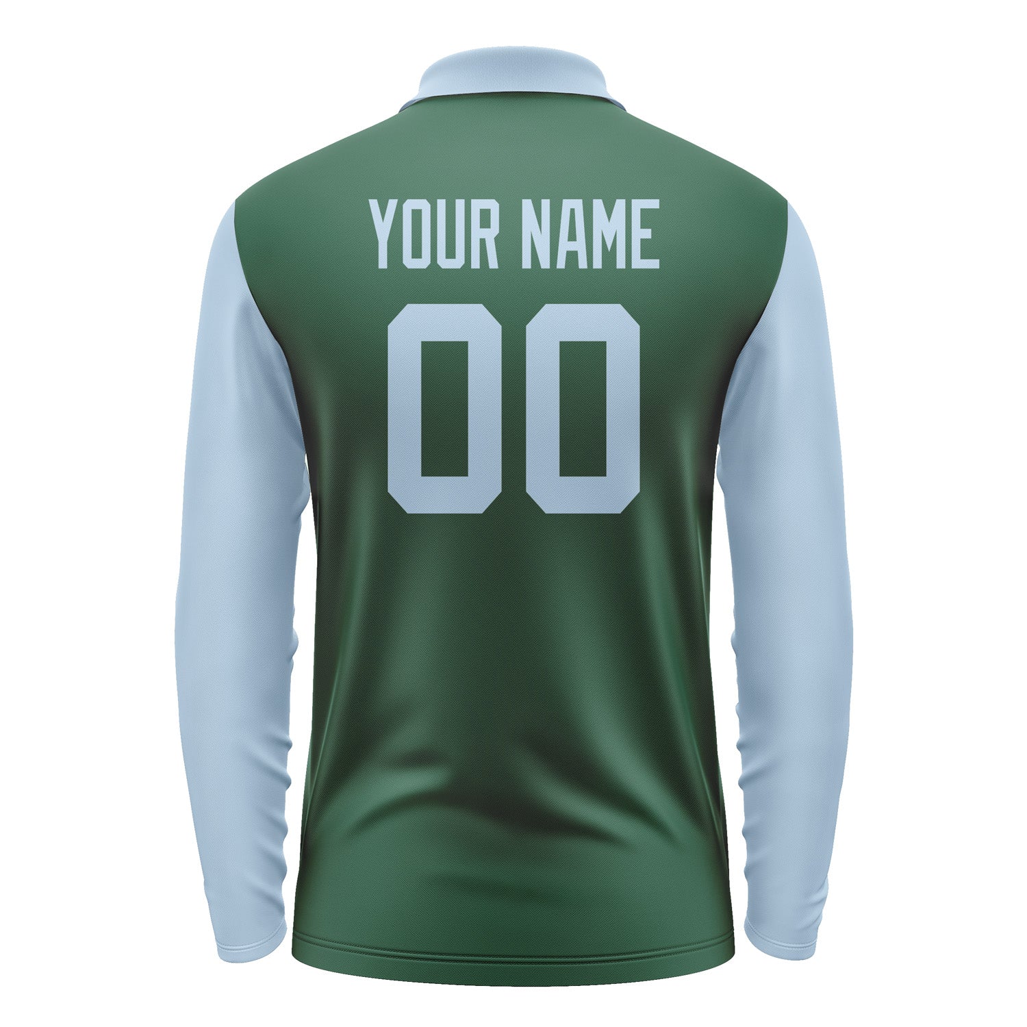 Custom Green Light Blue Long Sleeve Polo Shirt Pl050808B108