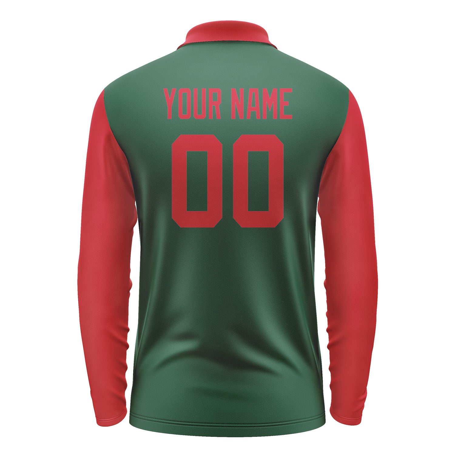 Custom Green Red Long Sleeve Polo Shirt Pl051414B114