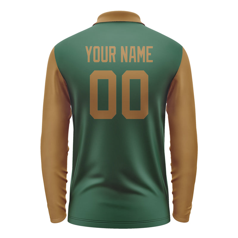 Custom Green Khaki Long Sleeve Polo Shirt Pl052222B122