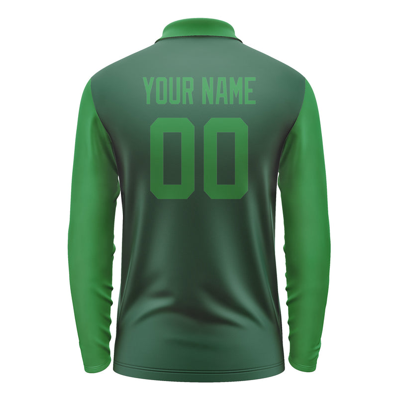 Custom Green Emerald Green Long Sleeve Polo Shirt Pl052424B124
