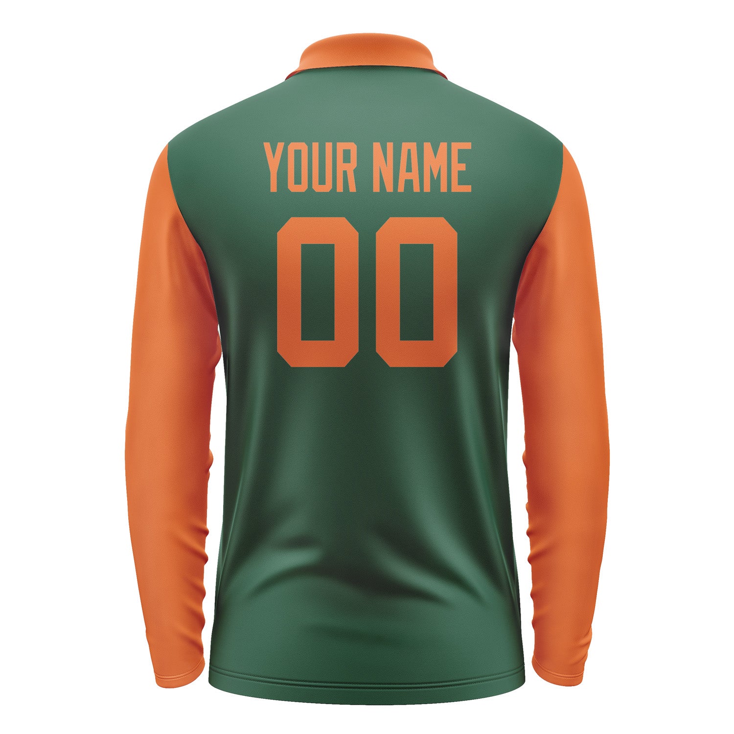 Custom Green Orange Long Sleeve Polo Shirt Pl052828B128