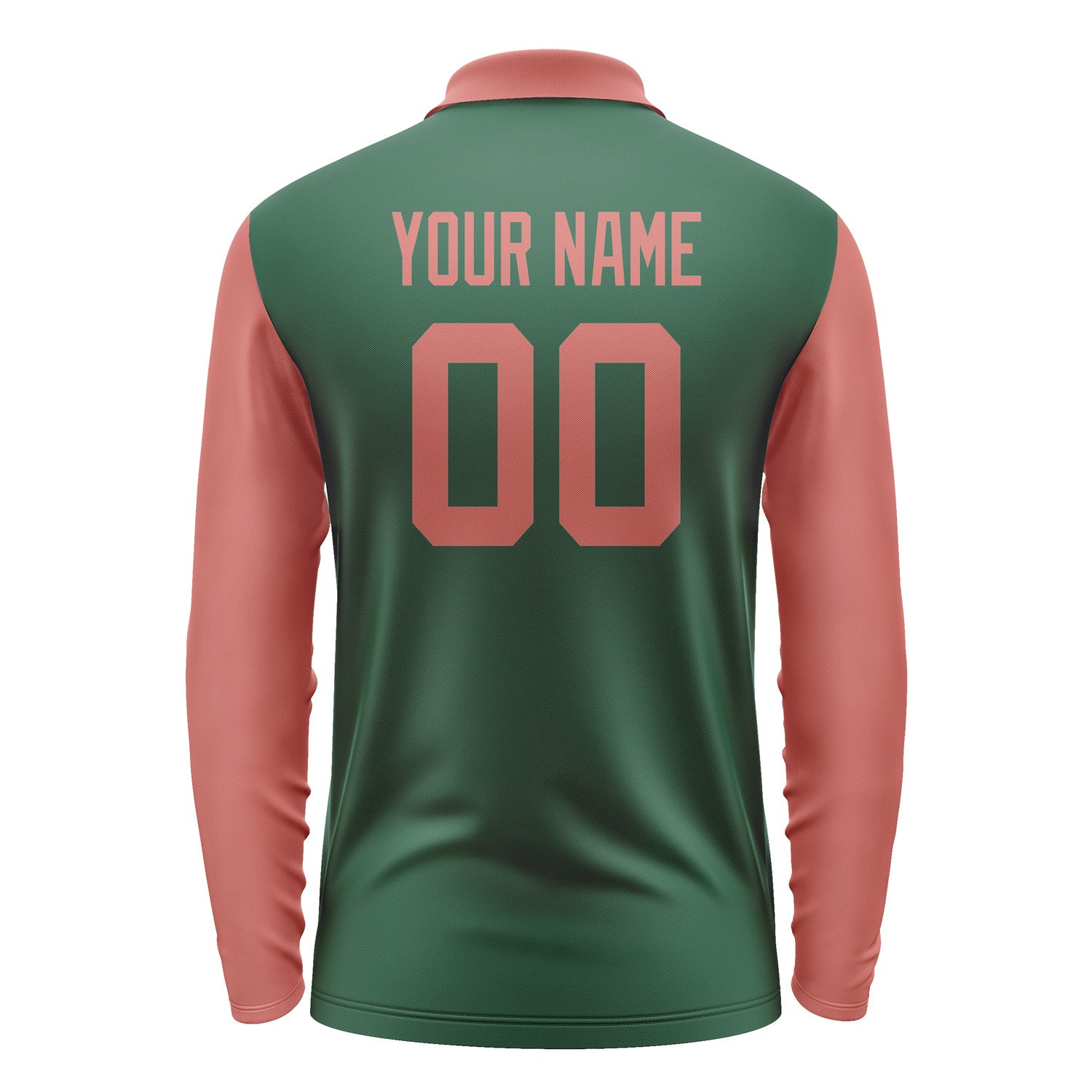 Custom Green Copper Rose Long Sleeve Polo Shirt Pl052929B129