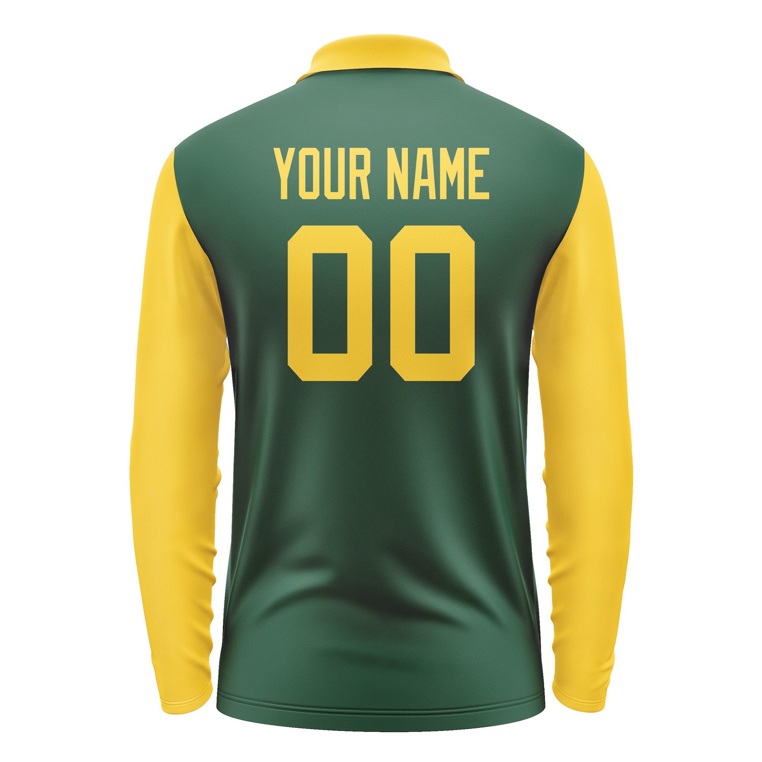 Custom Green Gold Long Sleeve Polo Shirt Pl053030B130