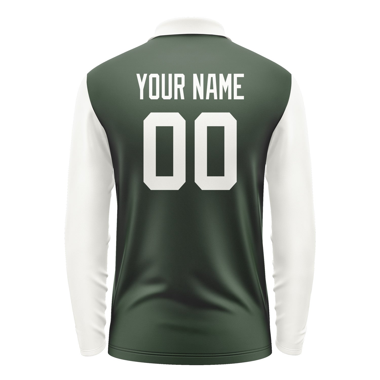 Custom Dark Green White Long Sleeve Polo Shirt Pl061818B118