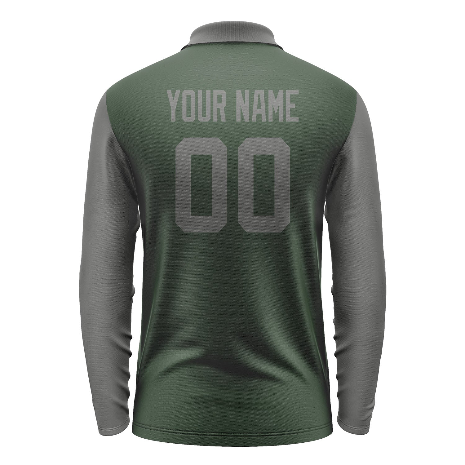 Custom Dark Green Dark Grey Long Sleeve Polo Shirt Pl062020B120